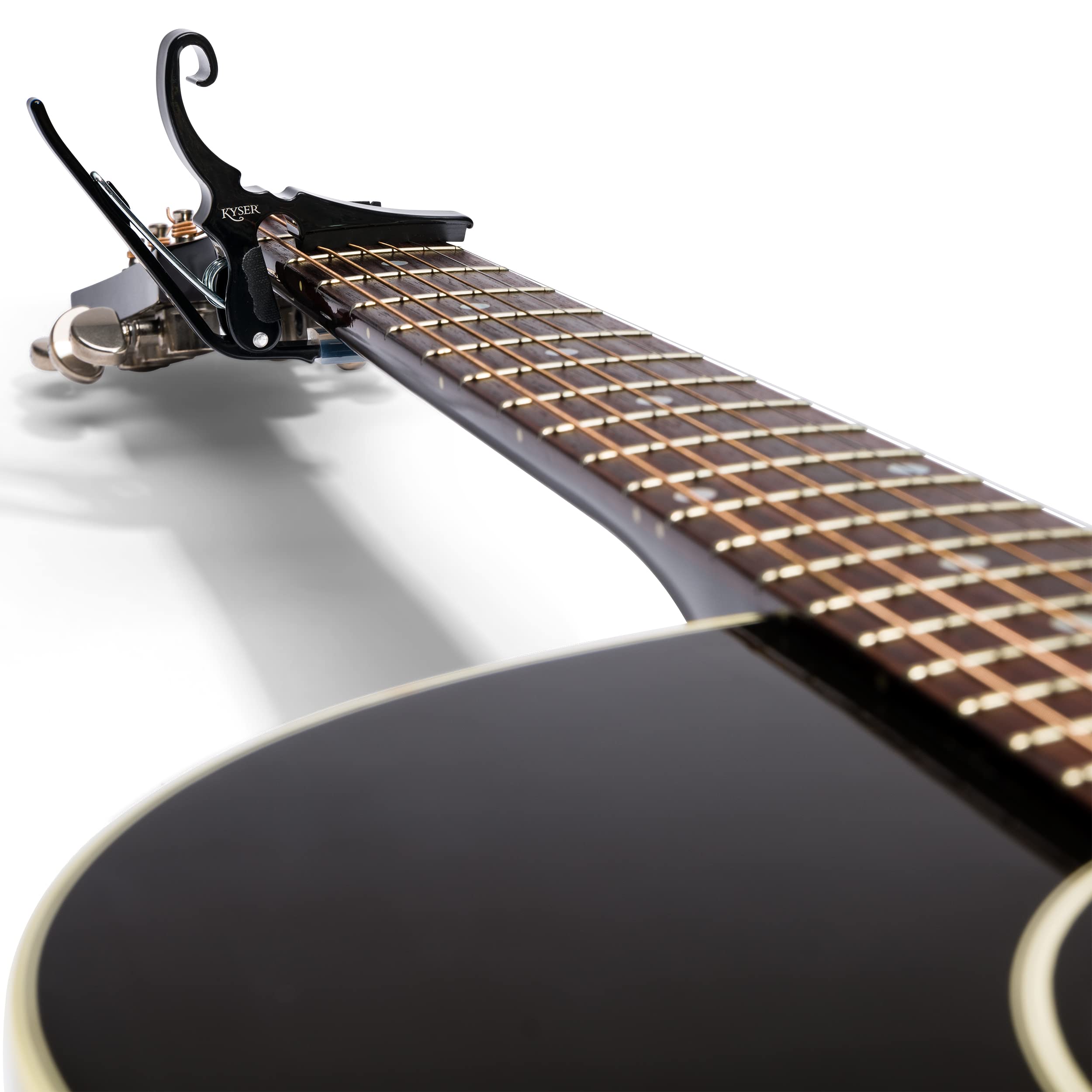 Kyser Drop D Partial Guitar Capo for 5-String Guitars - Black (KGDB) | Perfect for Alternate Tunings, Slide Guitar & Fingerstyle Playing