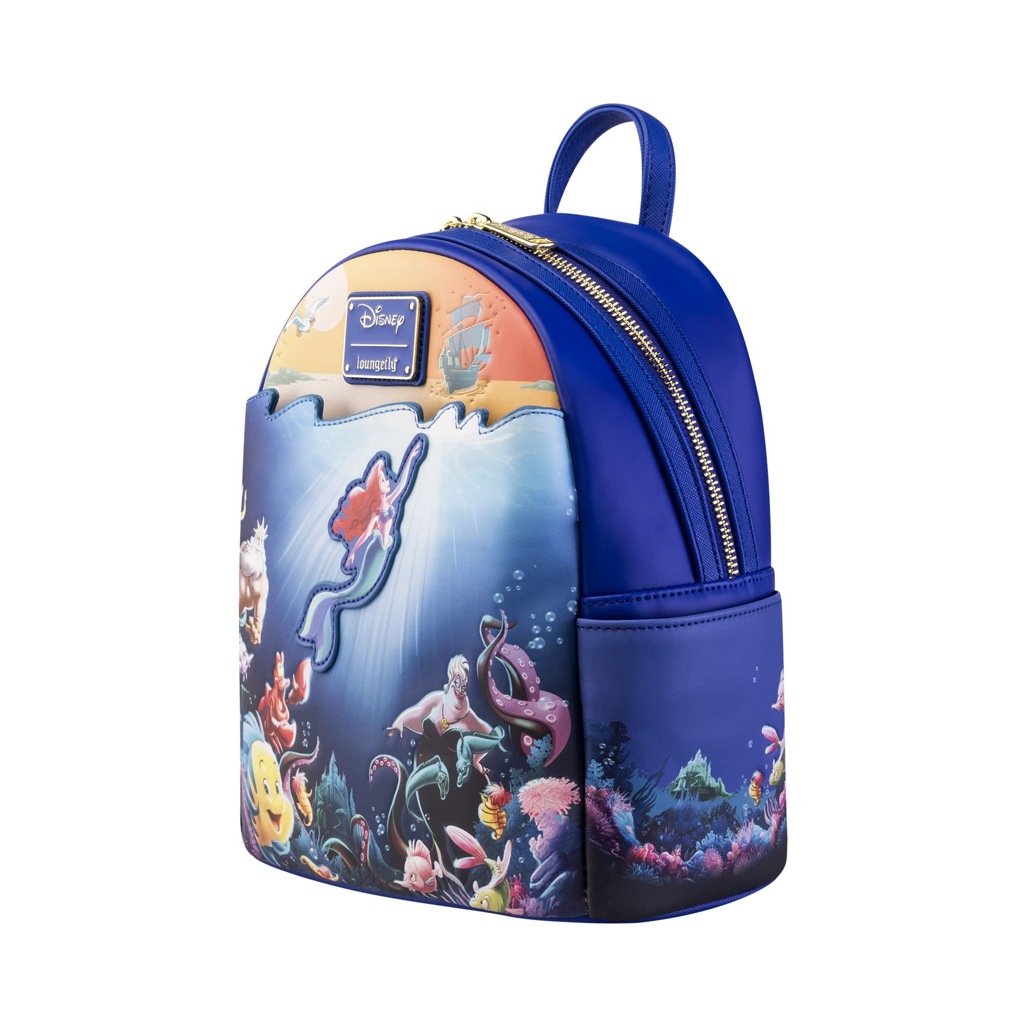 **Loungefly Disney Little Mermaid Backpack - Cute Collectible Disney Princess Bag for Women, Men, Girls & Boys - Official Merchandise & Perfect Gift for Movie Fans - Ideal for Cosplay, Travel & School**