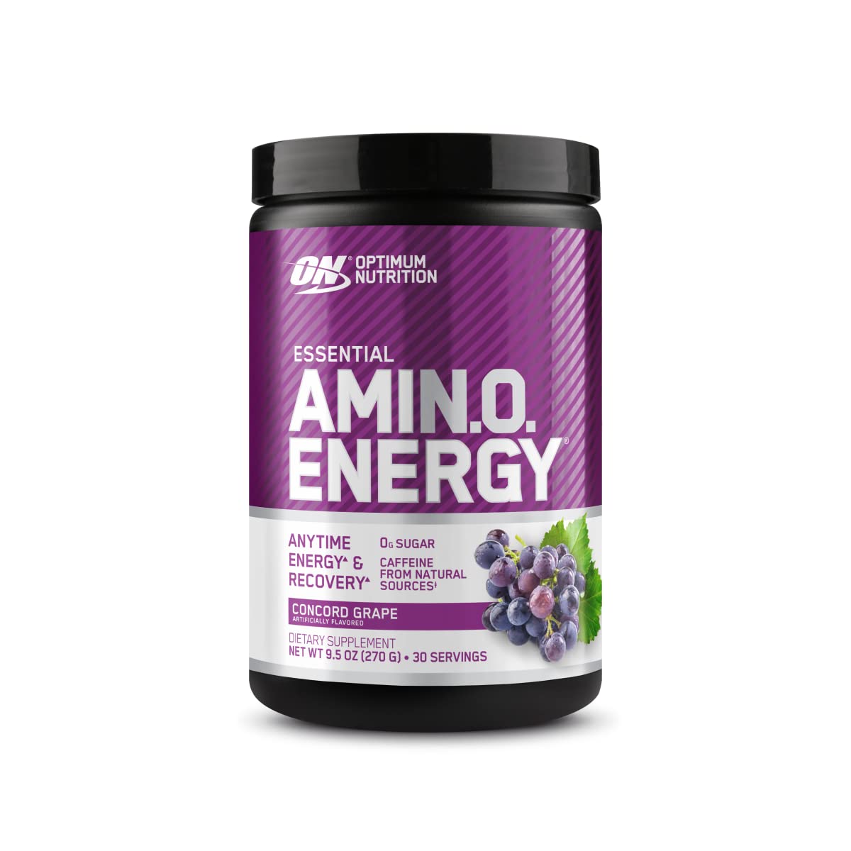 Optimum Nutrition Amino Energy Pre Workout Powder - Keto Friendly with Green Tea, BCAA, Amino Acids & Green Coffee Extract - Concord Grape Flavor (30 Servings) | Boost Energy & Focus for Gym, Running & Fitness Training
