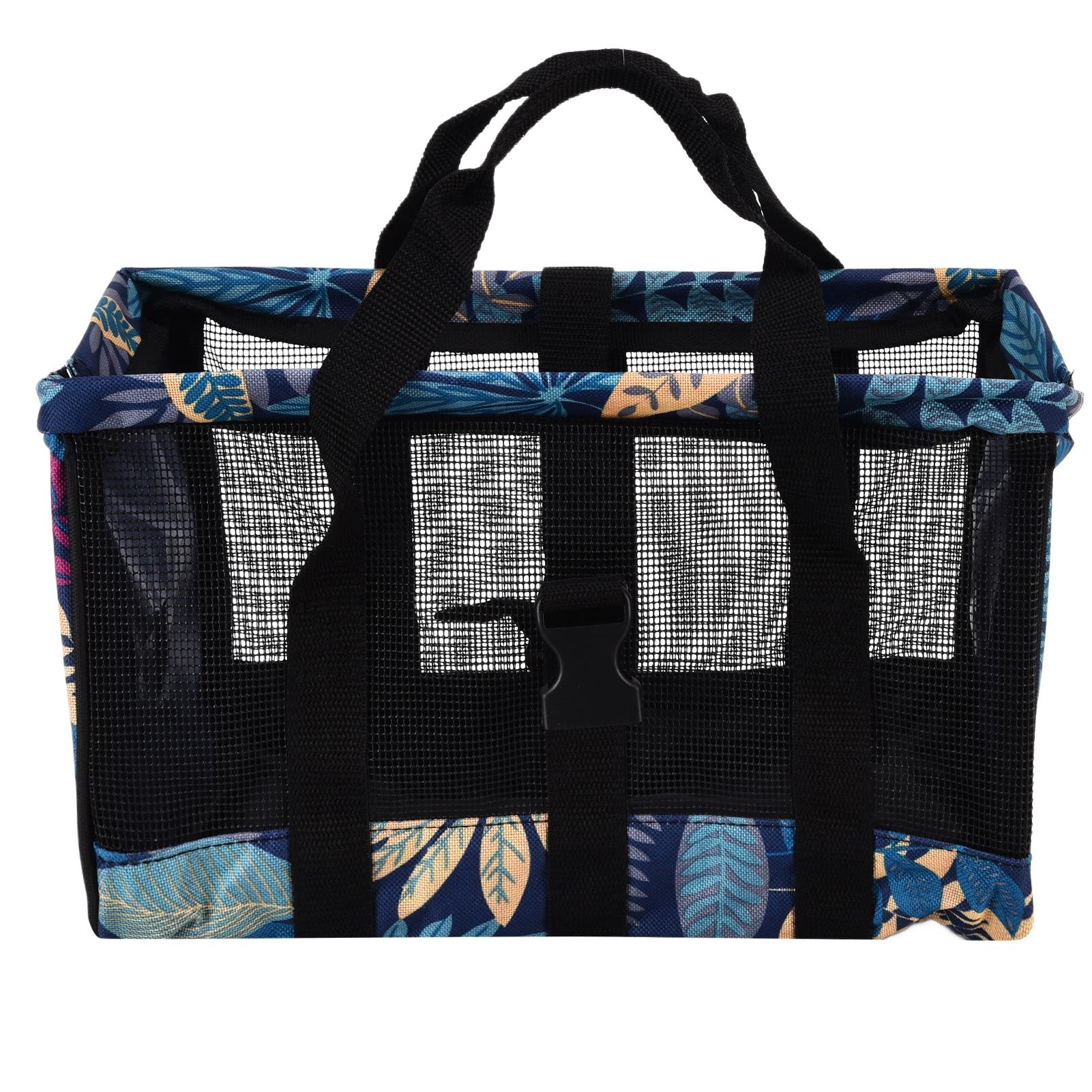Shanrya Washable Garden Tote Bag - Portable Tool Organizer for Indoor/Outdoor Gardening (Blue Floral) - Perfect for Planting & Yard Work
