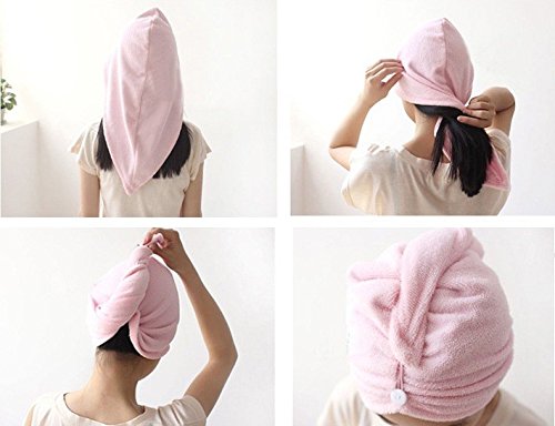 FOK 1 PC Magic Fast Dry Soft Microfiber Hair Towel Wrap Cap - Super Absorbent Hair Turban for Women & Men - Perfect for Post Shower, Swimming, Spa & Salon Use (Random Color)