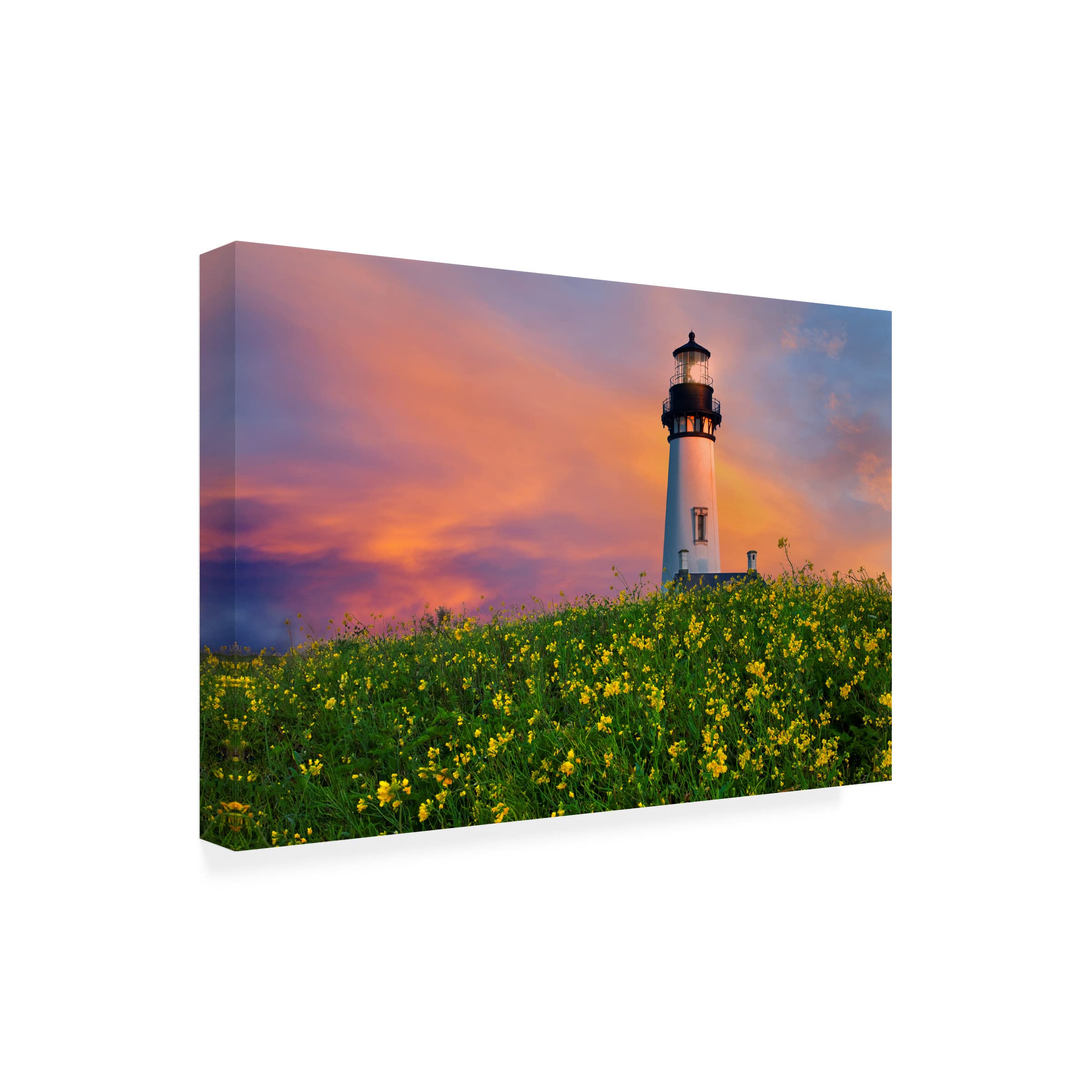 Trademark Fine Art 'Lighthouse' Canvas Wall Art Print by Dennis Frates - Coastal Home Decor for Living Room, Bedroom & Office