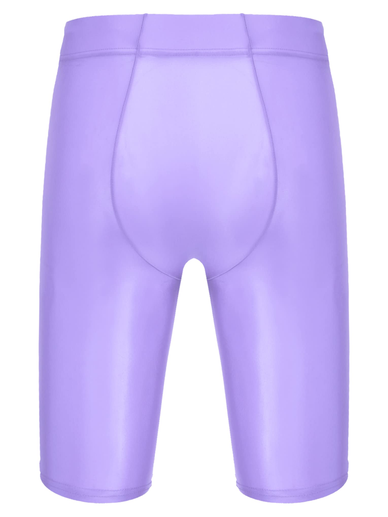 **Men's Shiny Compression Shorts - Quick Dry, Moisture-Wicking Sports Tight Shorts for Running, Gym & Swimming - Soft & Breathable Workout Pants**