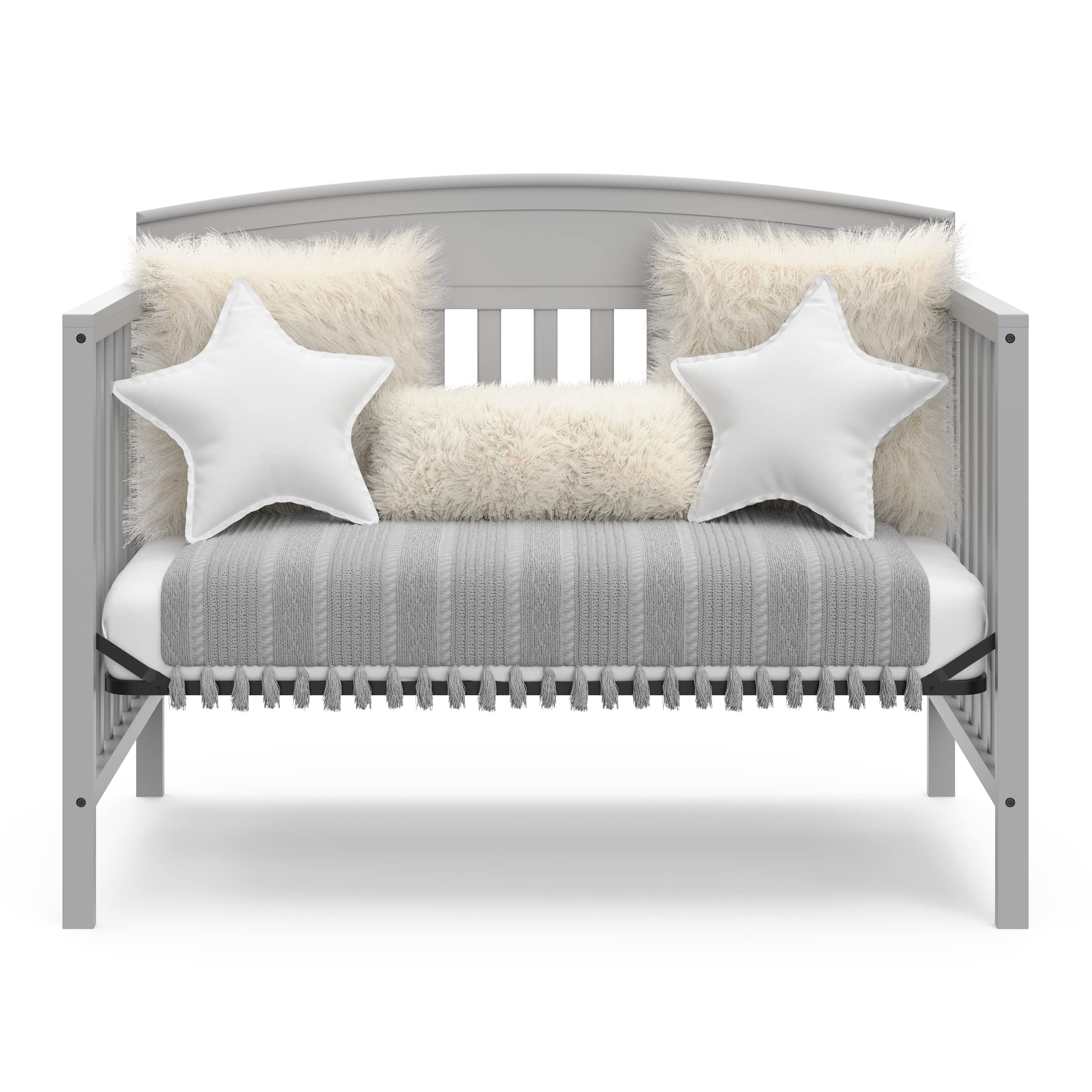 Graco Benton 5-in-1 Convertible Baby Crib in Pebble Gray – GREENGUARD Gold Certified, Converts to Toddler Bed, Daybed & Full Size Bed, Fits Standard Crib Mattress – Perfect for Nursery, Kids Room & Growing Families
