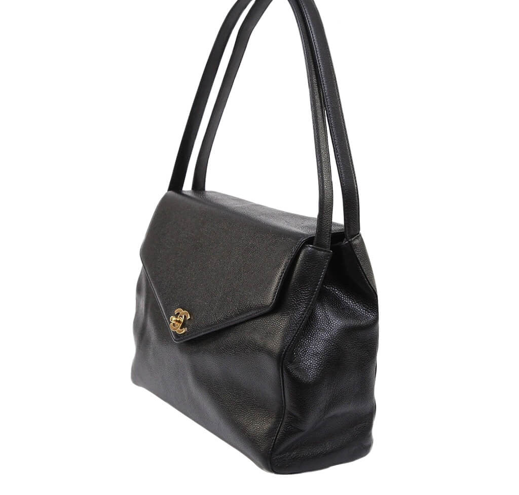 Chanel Classic Flap Bag Black Caviar Leather with Gold Hardware - Luxury Designer Handbag for Women, Perfect for Evening Events & Special Occasions