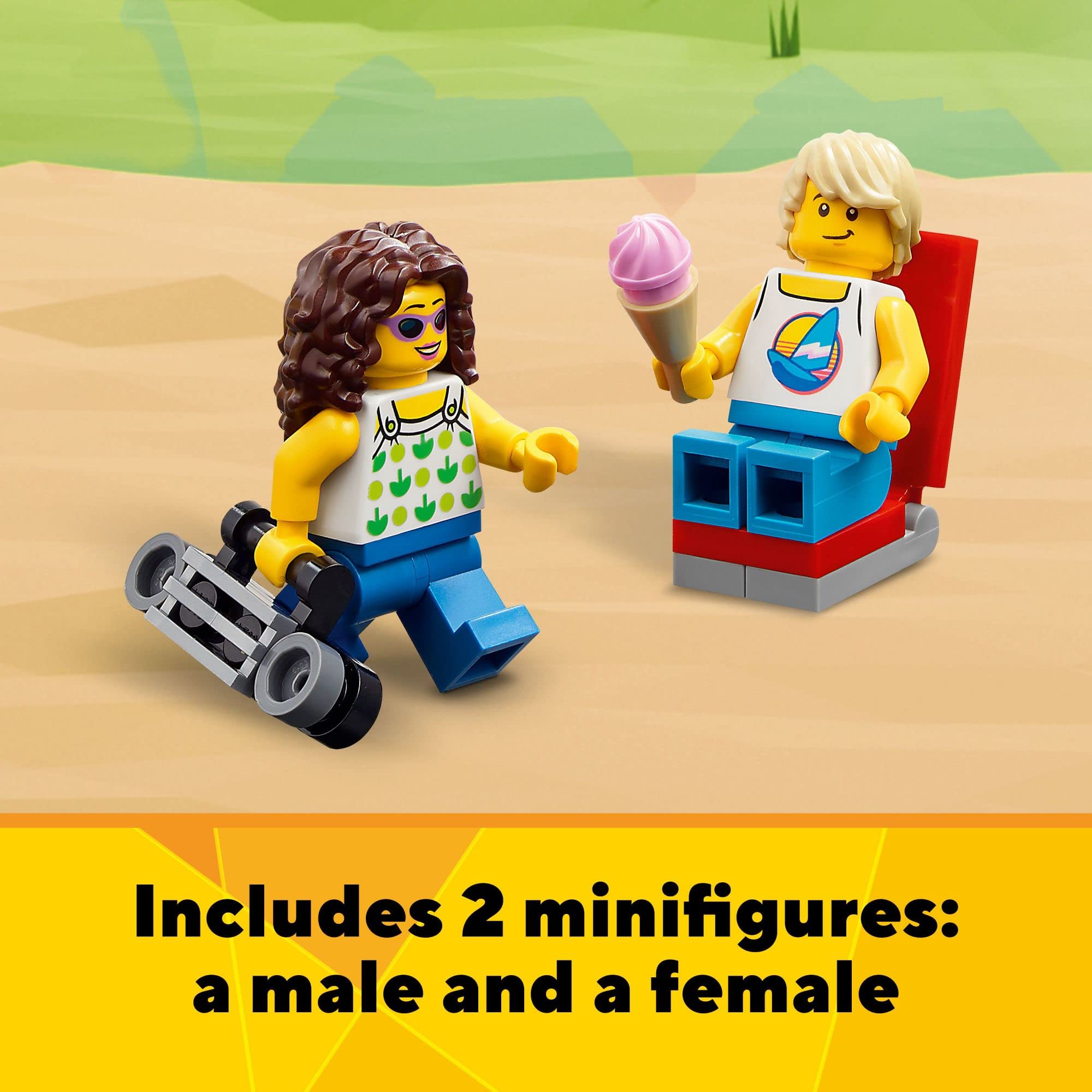 LEGO Creator 3-in-1 Beach Camper Van Building Kit - Transforms into Ice Cream Shop & Beach House | Creative Building Toy for Kids | Perfect Gift for Boys & Girls Who Love Surfing & Beach Pretend Play | Great for Birthday, Christmas & Summer Vacation Activities (Set 31138)