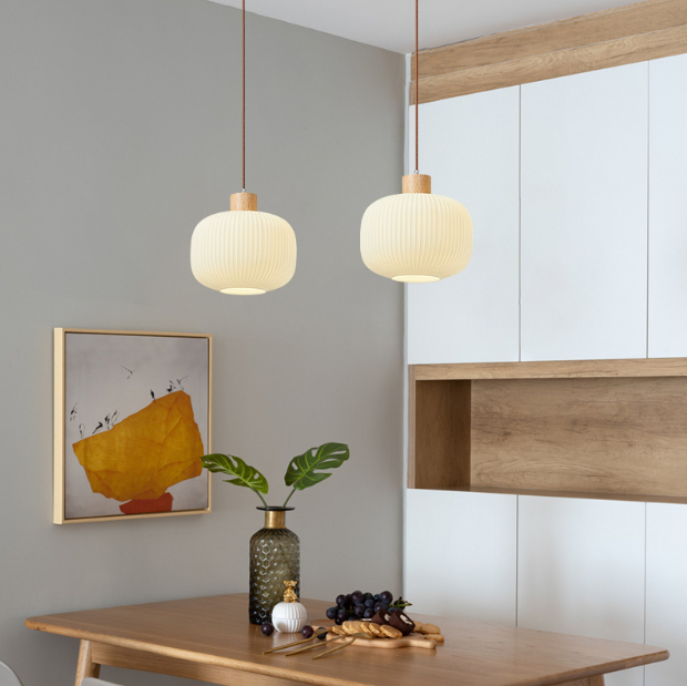 Modern LED Japanese Style Minimalist White Pendant Light - Perfect for Kitchen Island, Dining Room & Bedroom Lighting Decor