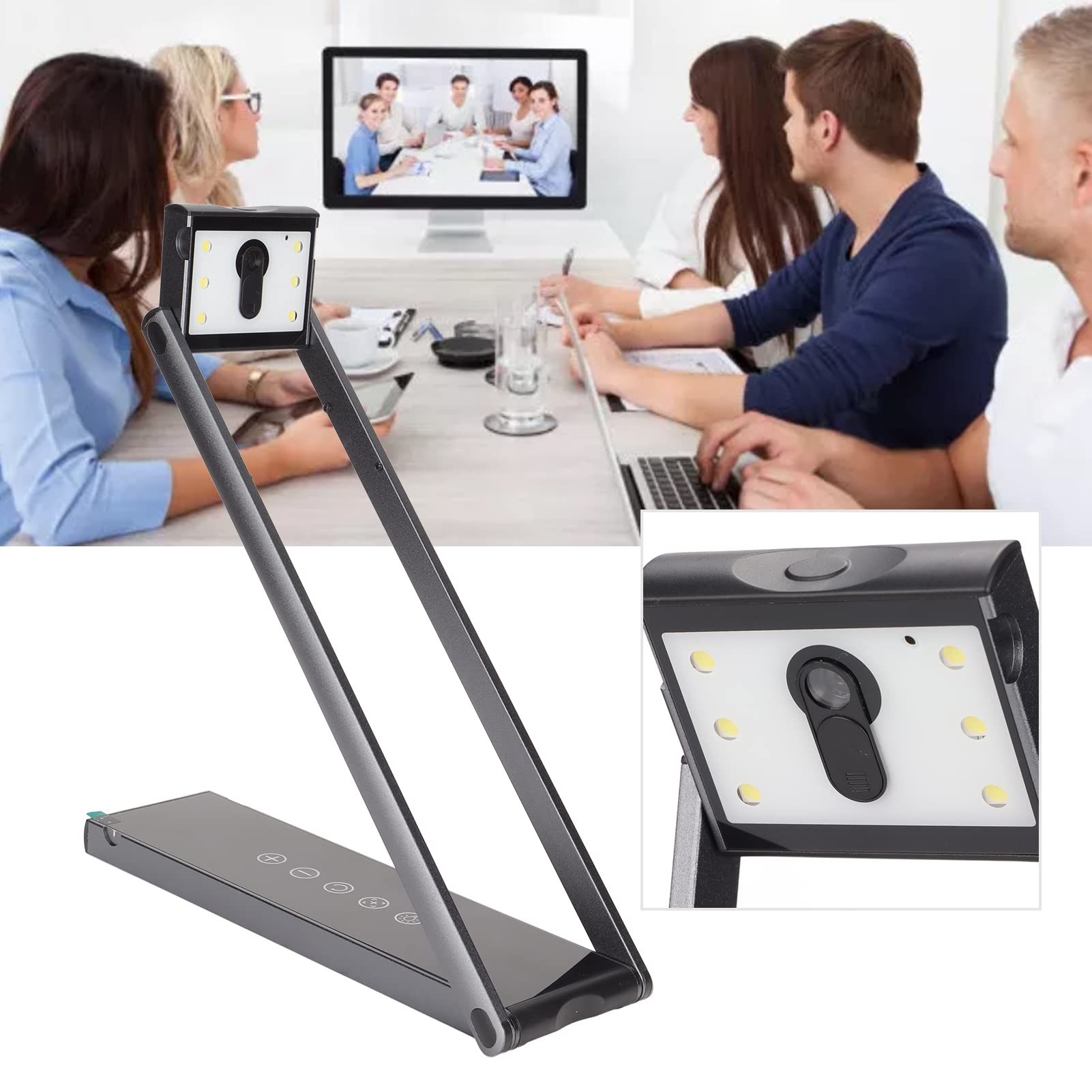 2 in 1 13MP 4K A3 Document Scanner & Webcam with 6 LED Lights - Foldable USB Document Camera for Online Teaching, Live Streaming, Remote Work & Picture Scanning | Brightness Adjustment & Portable Design