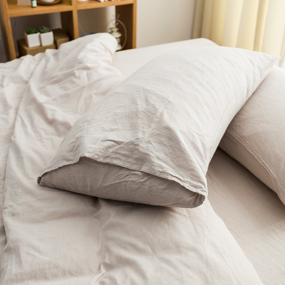 MKXI Solid Taupe Duvet Cover Set King Size - 100% Washed Cotton Comforter Cover in Light Tan | Elegant Neutral Bedding Collection for Master Bedroom & Guest Room Decor