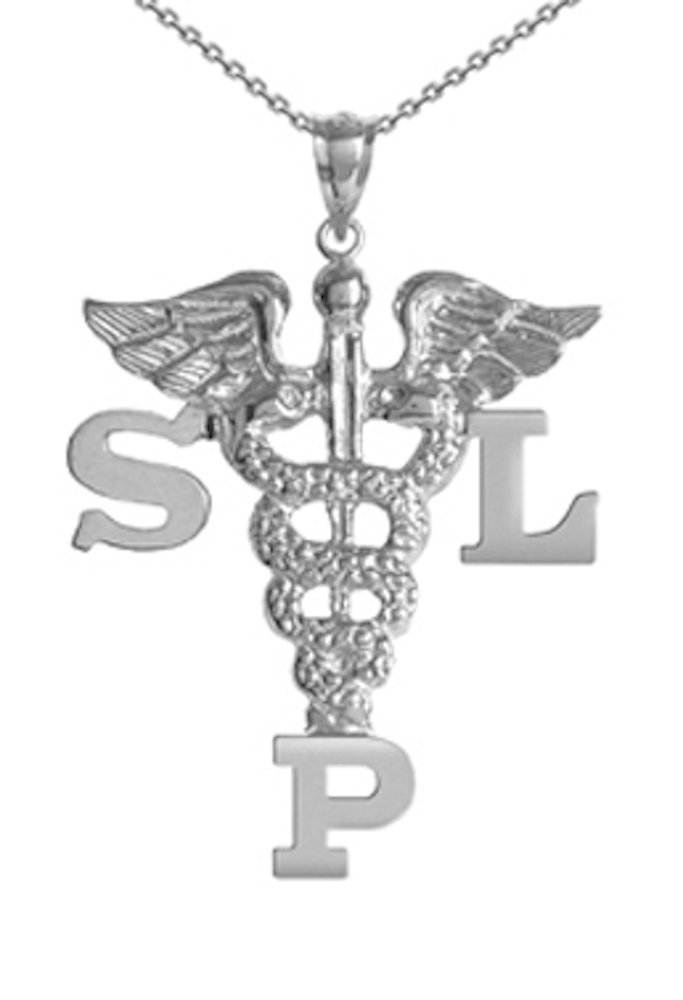 Speech-Language Pathologist SLP Charm Necklace in Silver - Perfect Gift for SLP Graduation, Appreciation & Clinical Practice | NursingPin