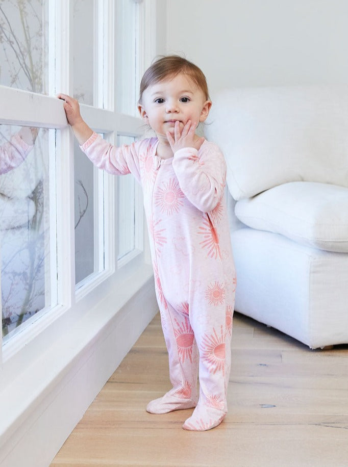 Baby Sun Burst Slub Rib Romper - Soft Cotton Jumpsuit for Newborns & Infants | Sun Burst Orange | Perfect for Summer Outings & Photo Shoots