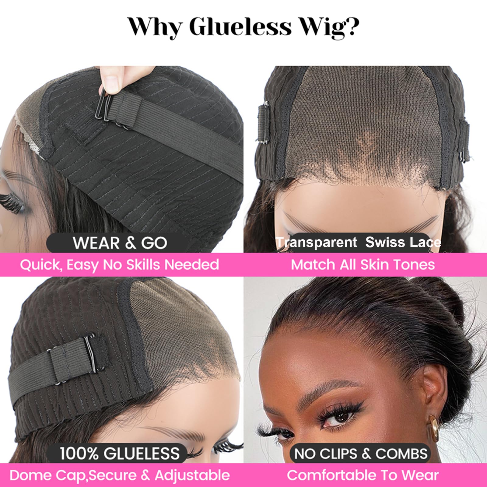 ISEE Glueless Bob Wigs 10 Inch Human Hair - Pre Plucked Water Wave Lace Front Wigs with Transparent Lace Closure | No Glue Needed, Natural Black | Perfect for Daily Wear, Parties & Special Occasions