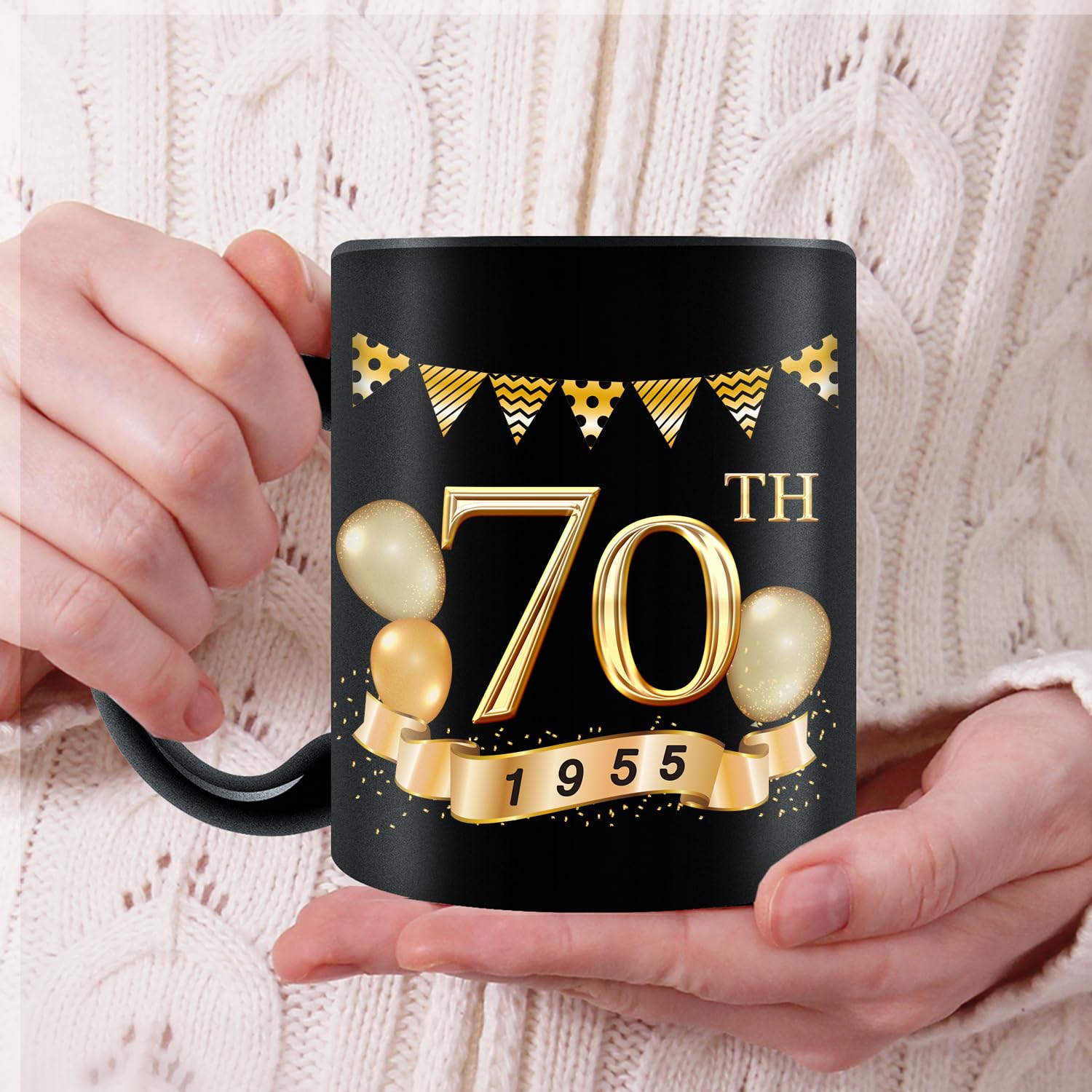 70th Birthday Gifts for Men & Women - Unique 1955 Themed Present Ideas for 70 Year Olds - Personalized Coffee Mug for 70th Birthday Celebration - Perfect Retirement, Milestone & Anniversary Gift for Grandparents, Parents & Friends