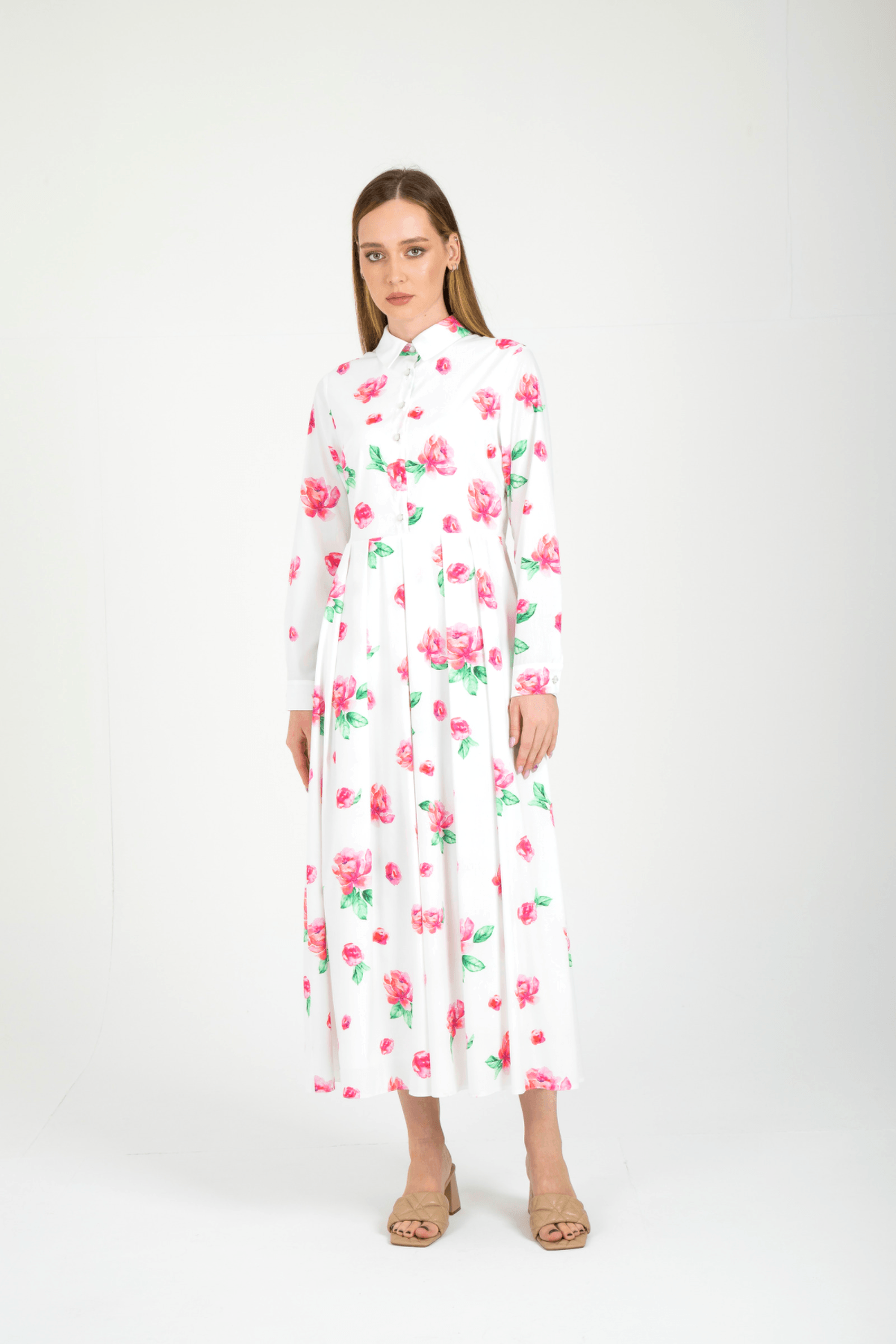 Elegant Rose Print Dress for Women - Perfect for Evening Parties, Date Nights & Special Occasions
