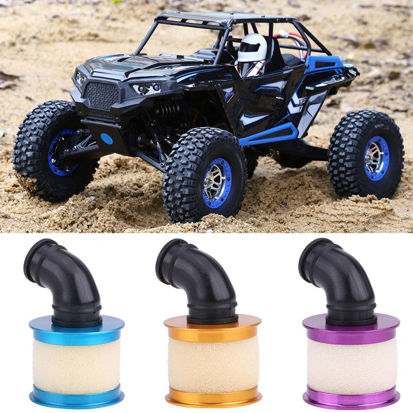 Kuuleyn RC Air Filter Sponge - 3 Colors (Purple, Blue, Red) for HSP 94122/188 1/10 Scale Remote Control Cars - High Performance Dust Protection for Off-Road RC Vehicles - Ideal for Racing, Bashing and Outdoor RC Adventures
