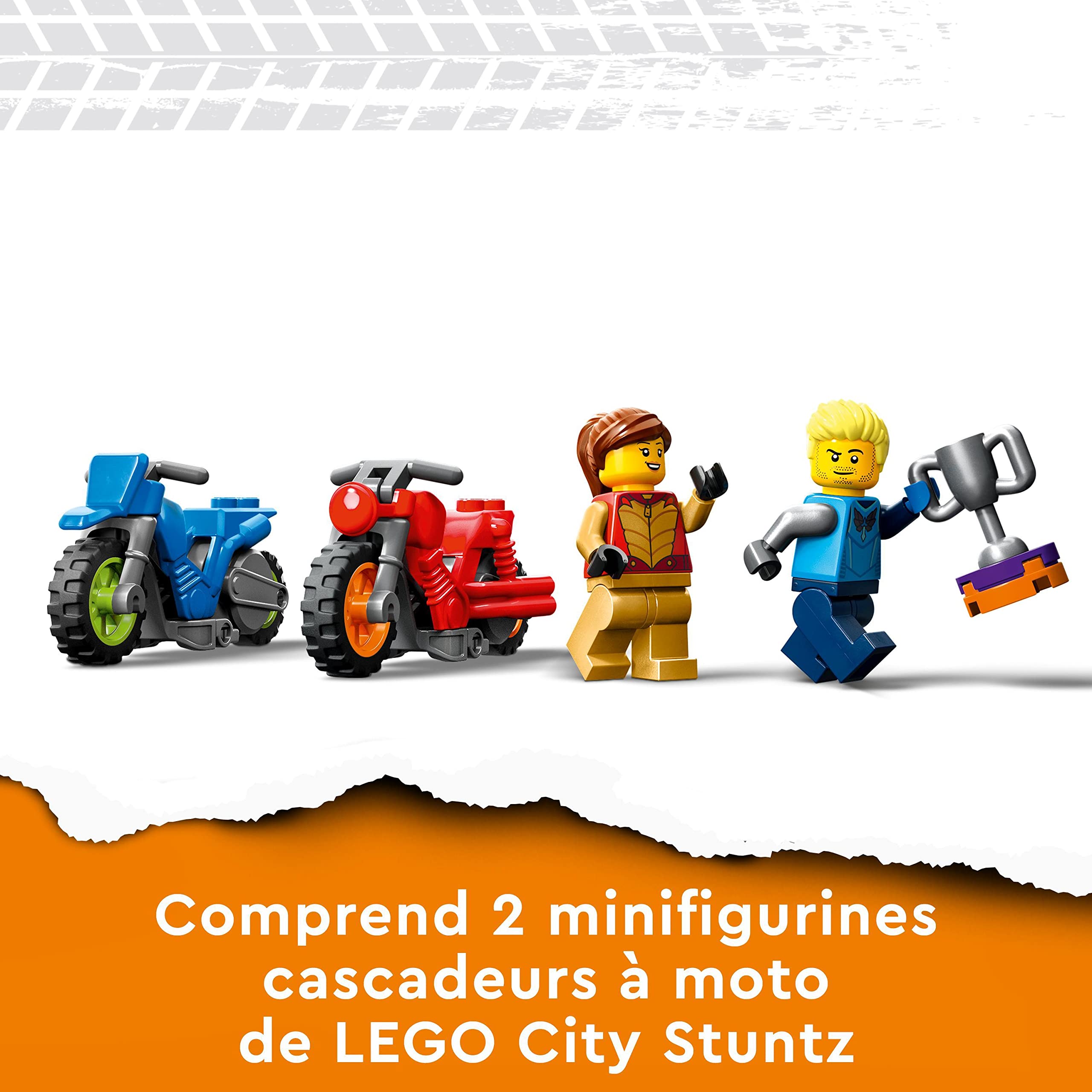 LEGO 60360 City Stuntz Bike Challenge: Rotating Circles Stunt Set with Motorcycle Toy for Kids Ages 6+, 1-2 Player Action Game - Perfect for Indoor Play, Birthday Gifts & Adventure-Themed Fun