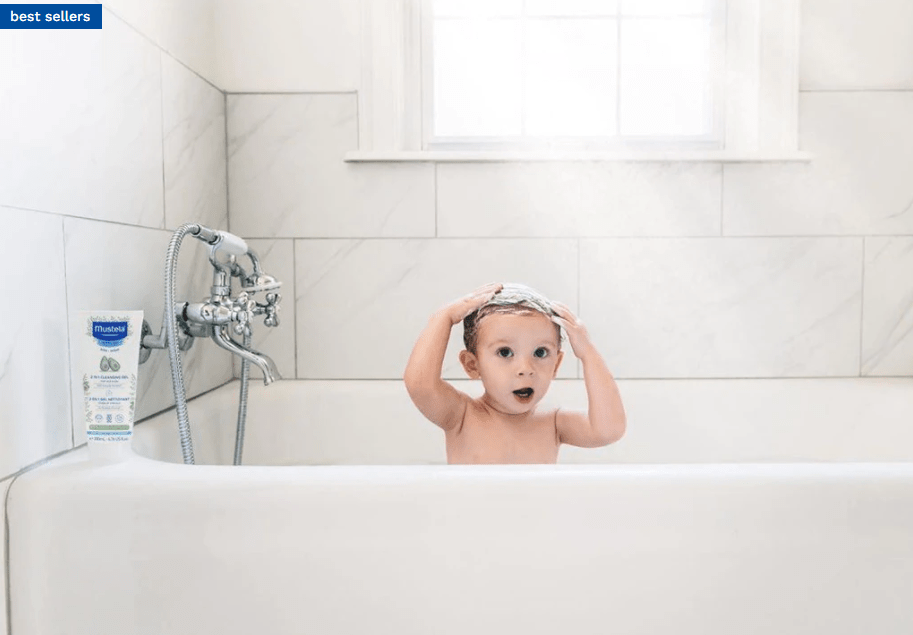 Mustela 2-in-1 Cleansing Gel for Normal Skin - 6.76 fl oz (200ml) Baby Wash & Shampoo | Gentle Daily Bath for Newborns & Infants | Tear-Free & Hypoallergenic Formula