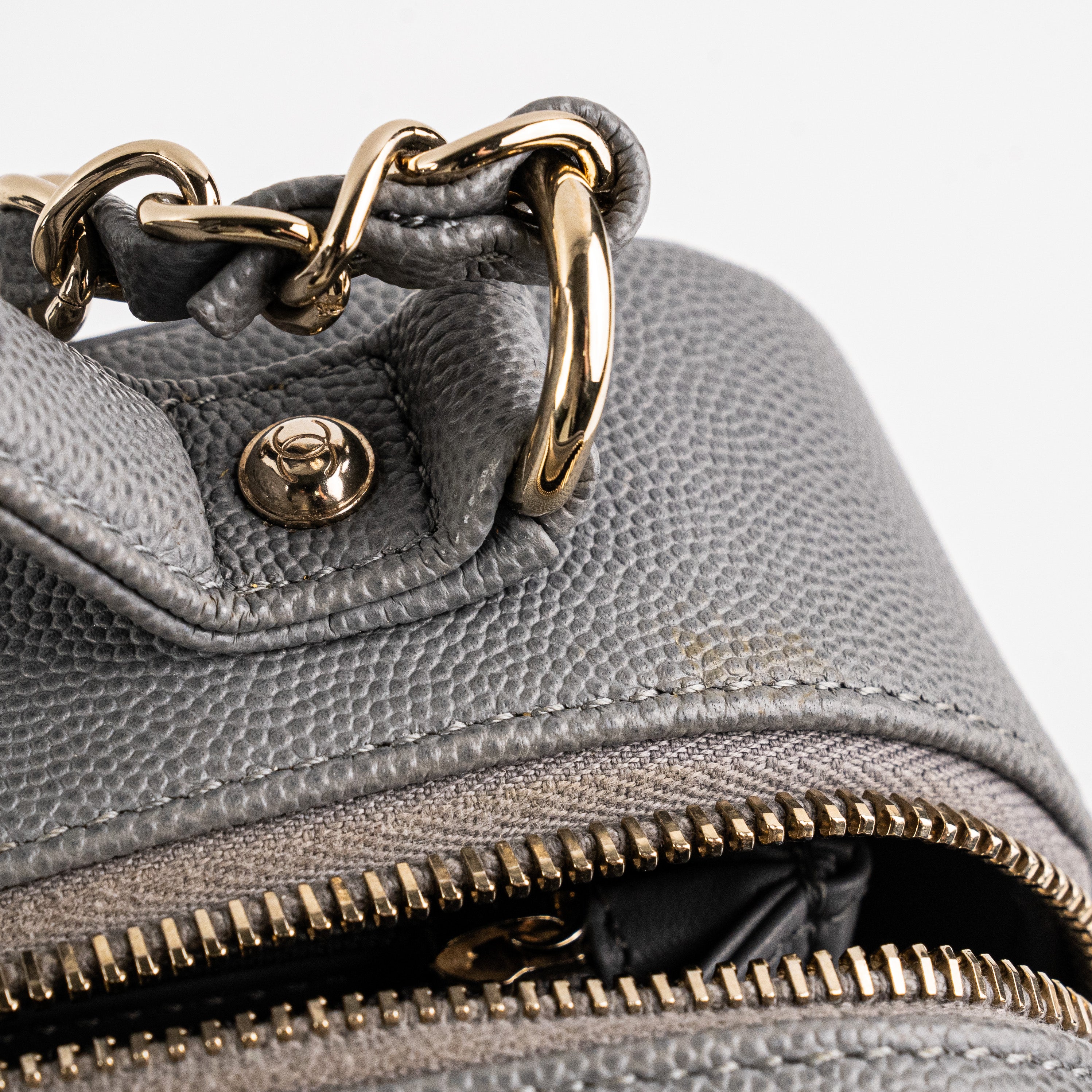 Chanel Medium Filigree Grey Caviar Leather Handbag - Luxury Designer Shoulder Bag for Women | Perfect for Work, Evening Events & Special Occasions