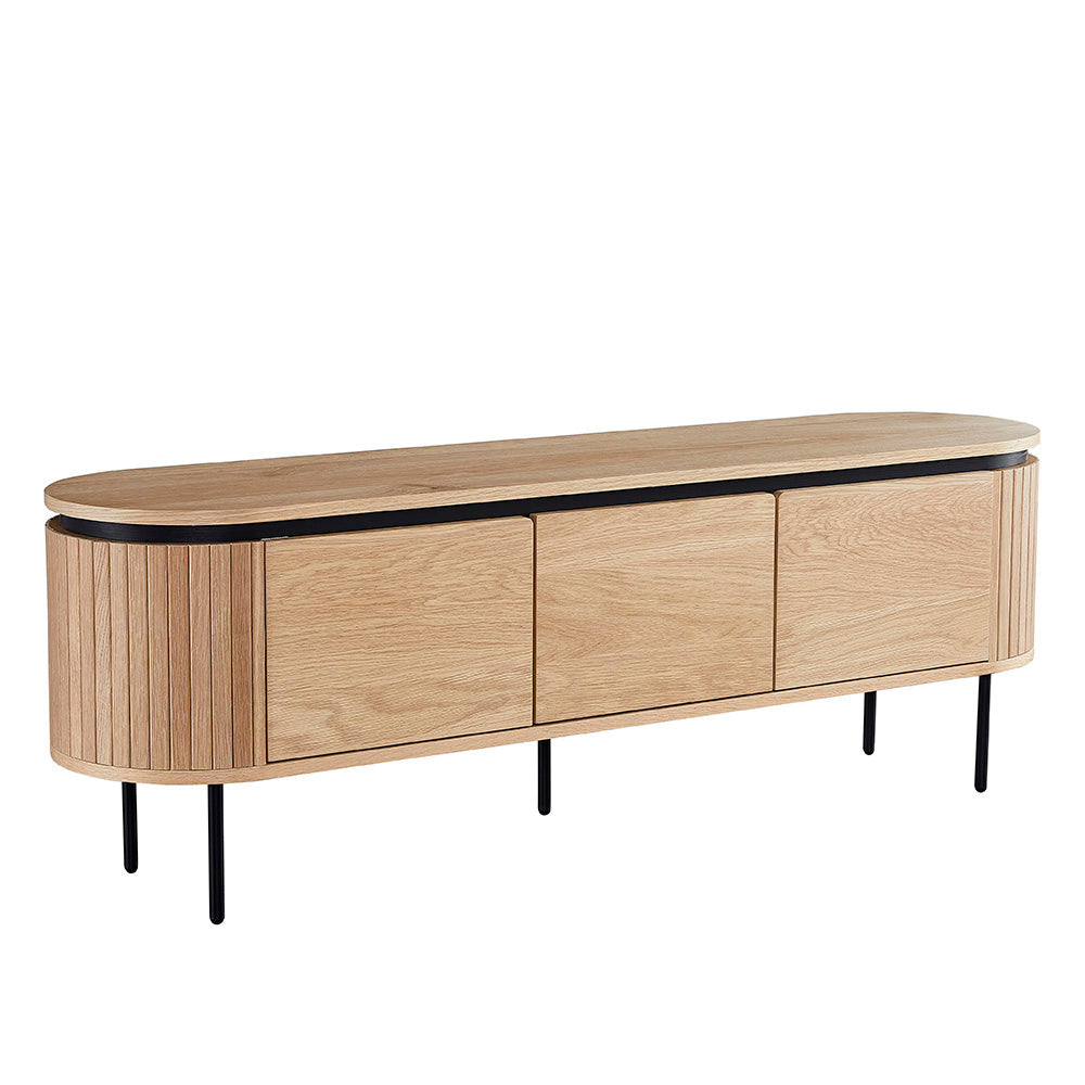 Kaidan 160cm Natural Wood TV Stand with Storage - Modern Entertainment Center for Living Room, Bedroom & Home Theater