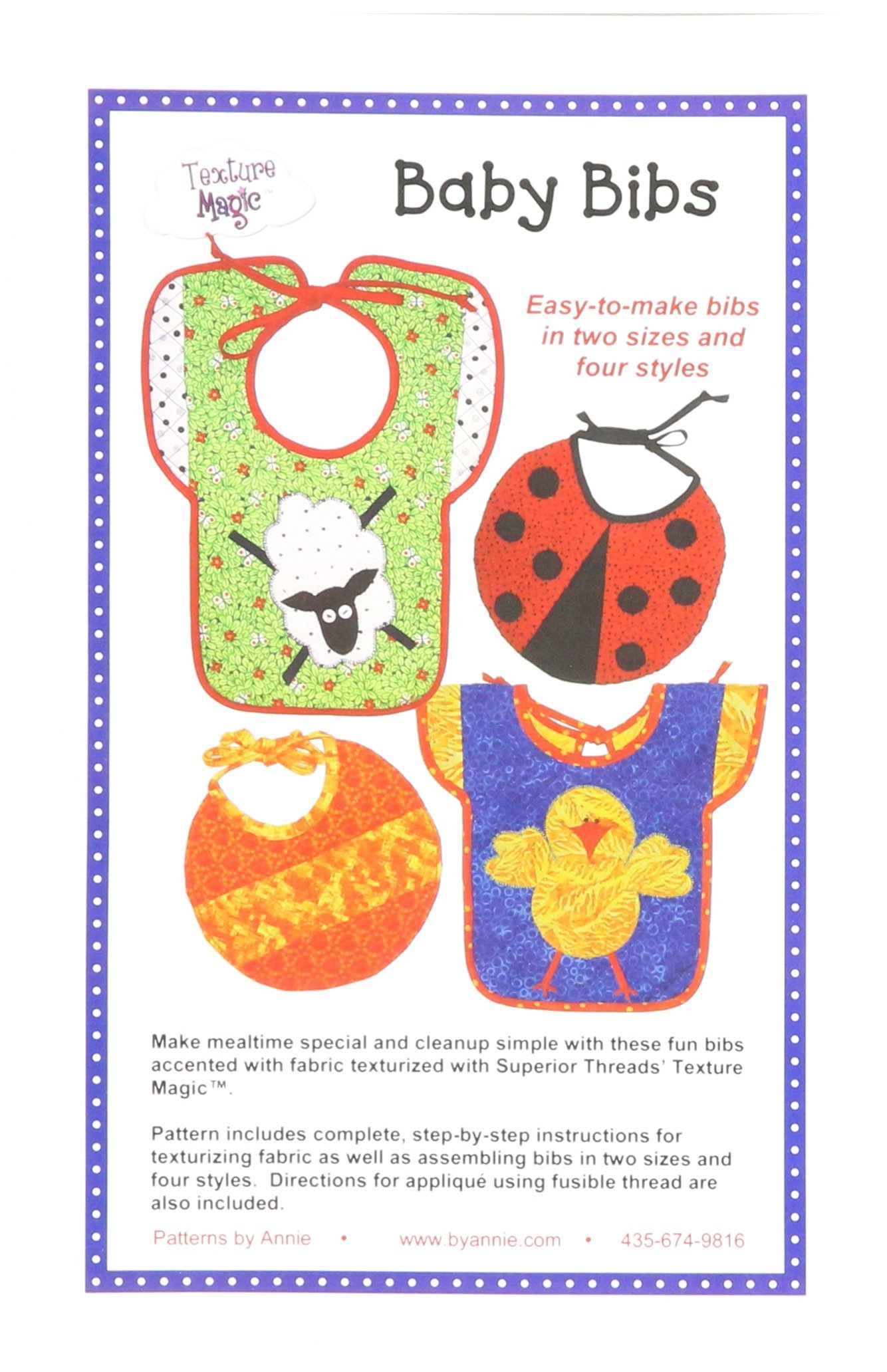 Patterns ByAnnie Baby Bibs Sewing Pattern - DIY Reusable Cloth Bibs for Infants & Toddlers - Perfect for Feeding, Drooling & Messy Playtime