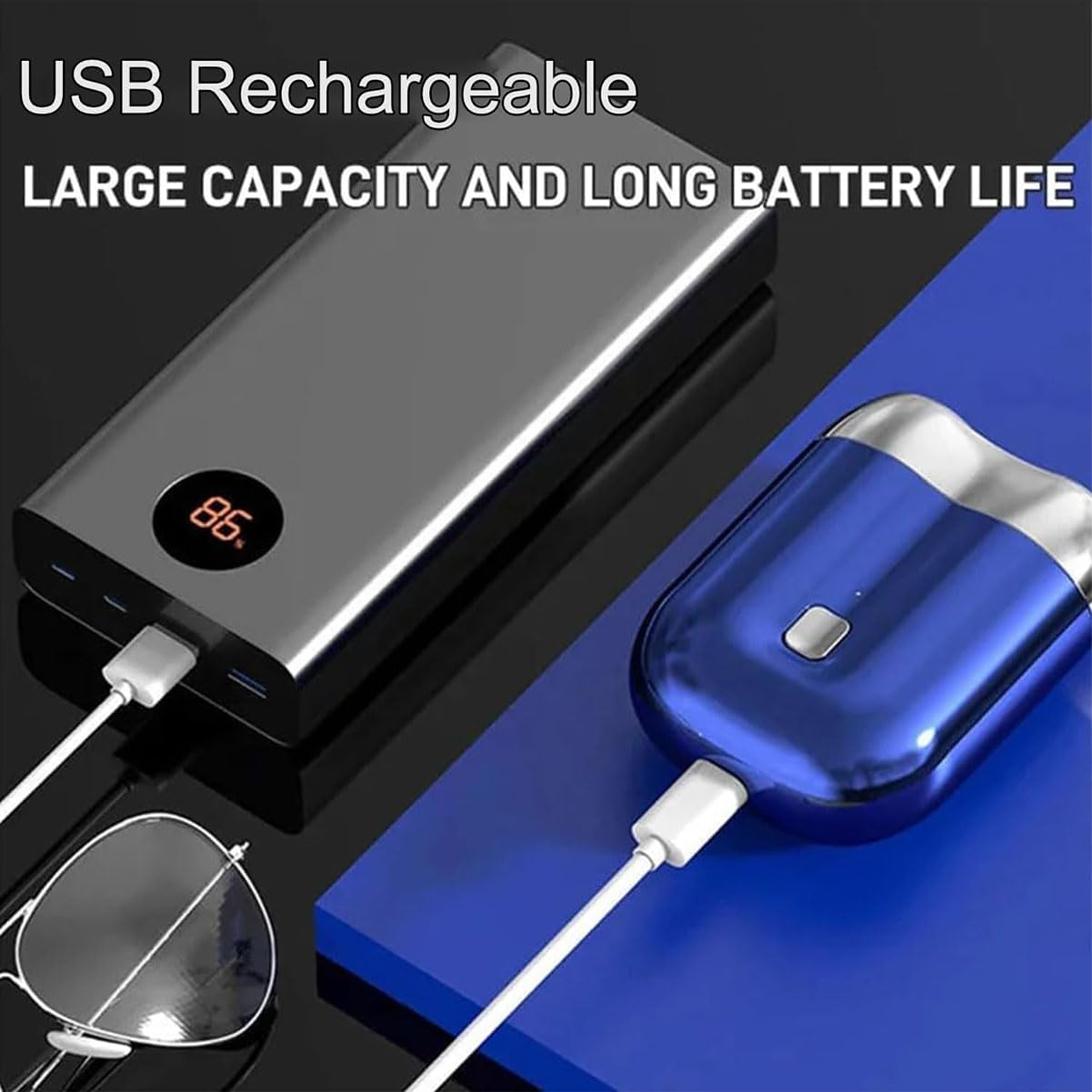 Jacooba Mini Dual-Head Electric Razor for Men - USB Rechargeable Waterproof Shaver with Compact Design - Perfect for Travel, Gym & Daily Shaving (Green)