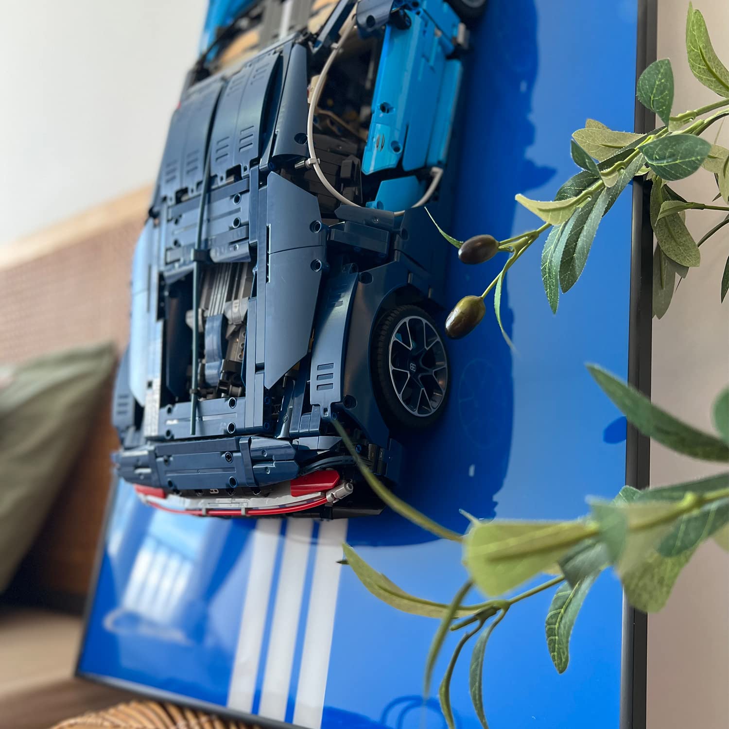 iLuane Lego Technic Bugatti Chiron 42083 Display Wallboard - Wall Mount for Race Car Building Kit, Adult Collectible Showcase, Home & Office Decor (No Car Included) - Perfect for Showcasing Your Lego Models in Living Rooms, Game Rooms or Offices