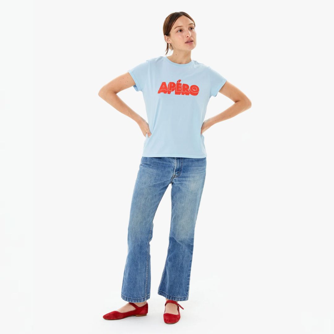 Apero Classic T-Shirt for Men - Soft Cotton Light Blue Casual Tee - Perfect for Everyday Wear, Workout & Weekend Outings