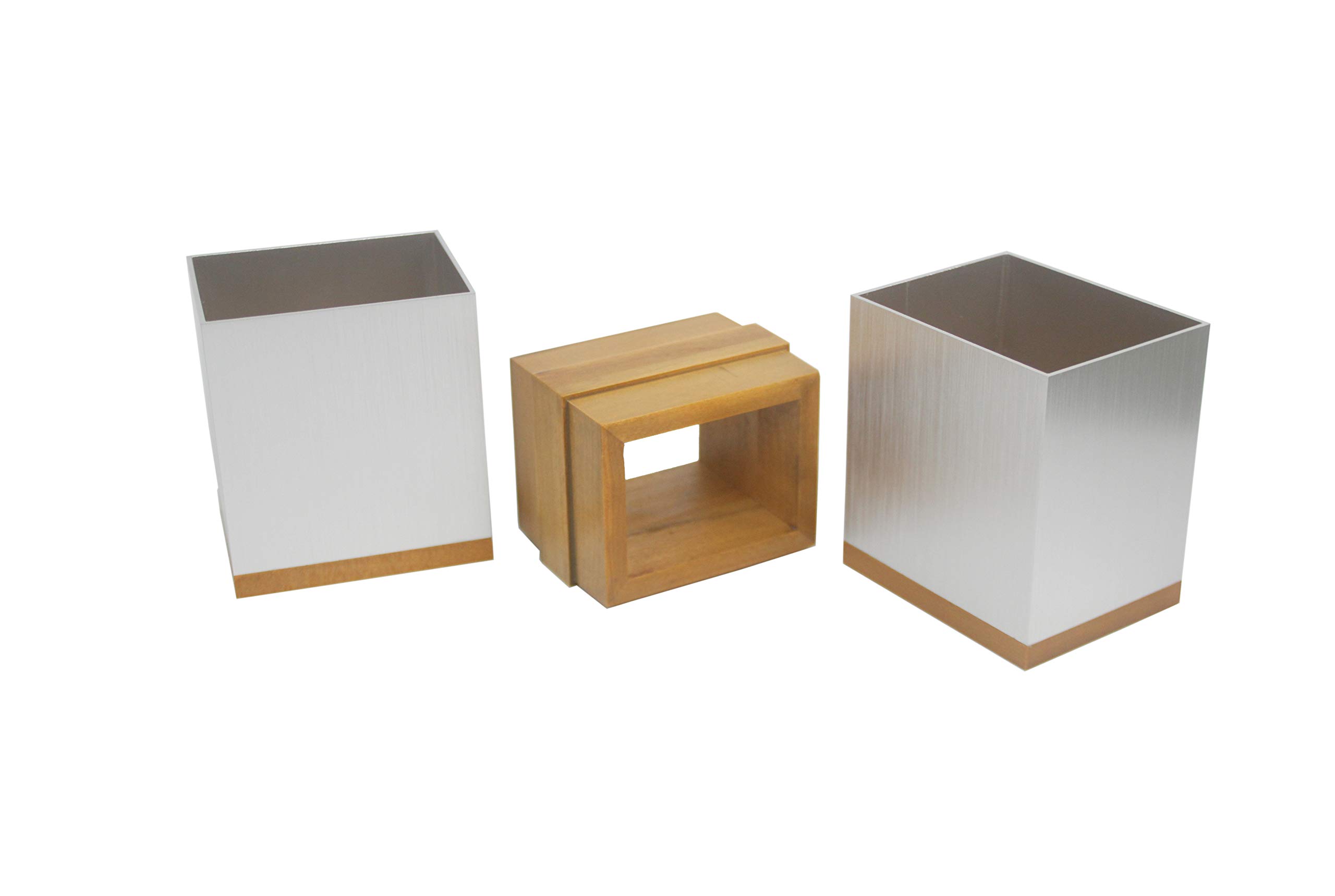 FixtureDisplays® Wood & Aluminum Riser Stand - 4+4-2D Glorifier Centerpiece Display for Flower Vases, Plinth Blocks & Pedestals - Perfect for Wedding Decor, Home Centerpieces & Retail Displays