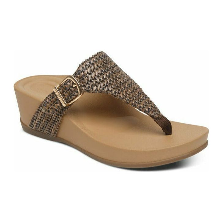 AETREX KATE Thong Wedge Sandals for Women - Comfortable Summer Shoes with Arch Support | Perfect for Beach, Pool, Vacation & Casual Outings