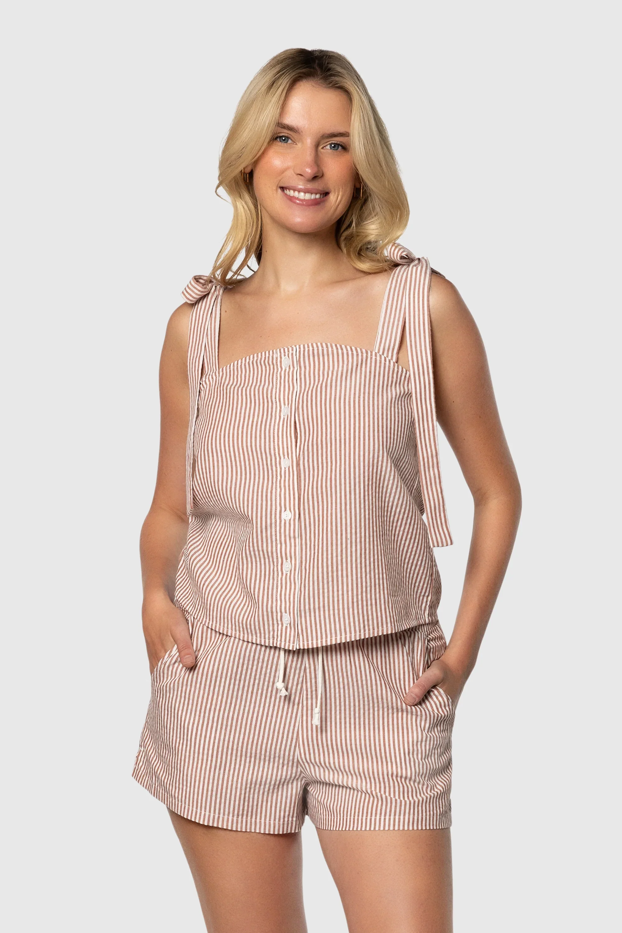 Breeze Tank Top Striped - Women's Casual Sleeveless Shirt for Summer, Beach & Yoga