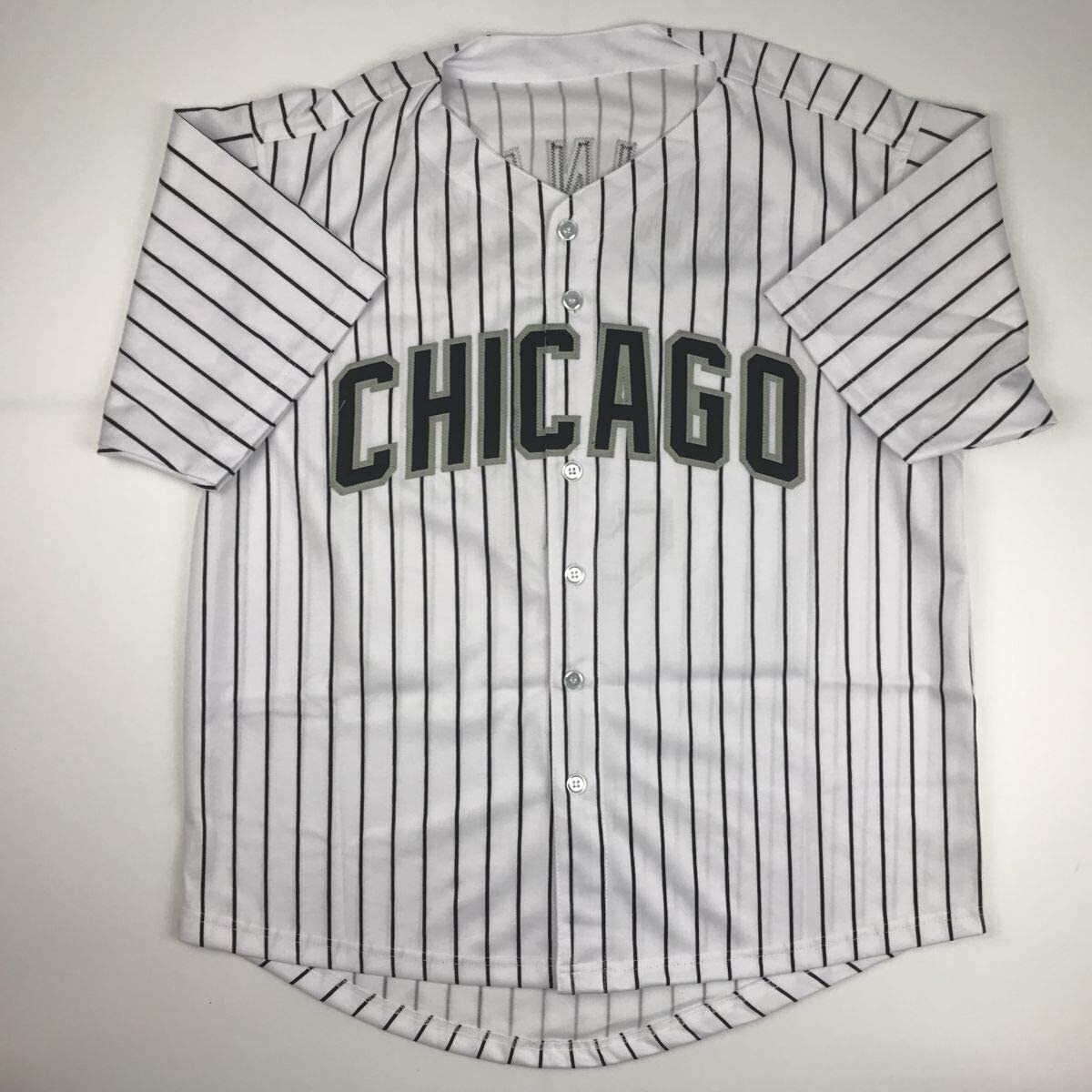 Authentic Autographed Harold Baines Chicago White Sox Pinstripe Baseball Jersey with Beckett BAS COA - Perfect for Collectors, Sports Memorabilia Displays, and White Sox Fans