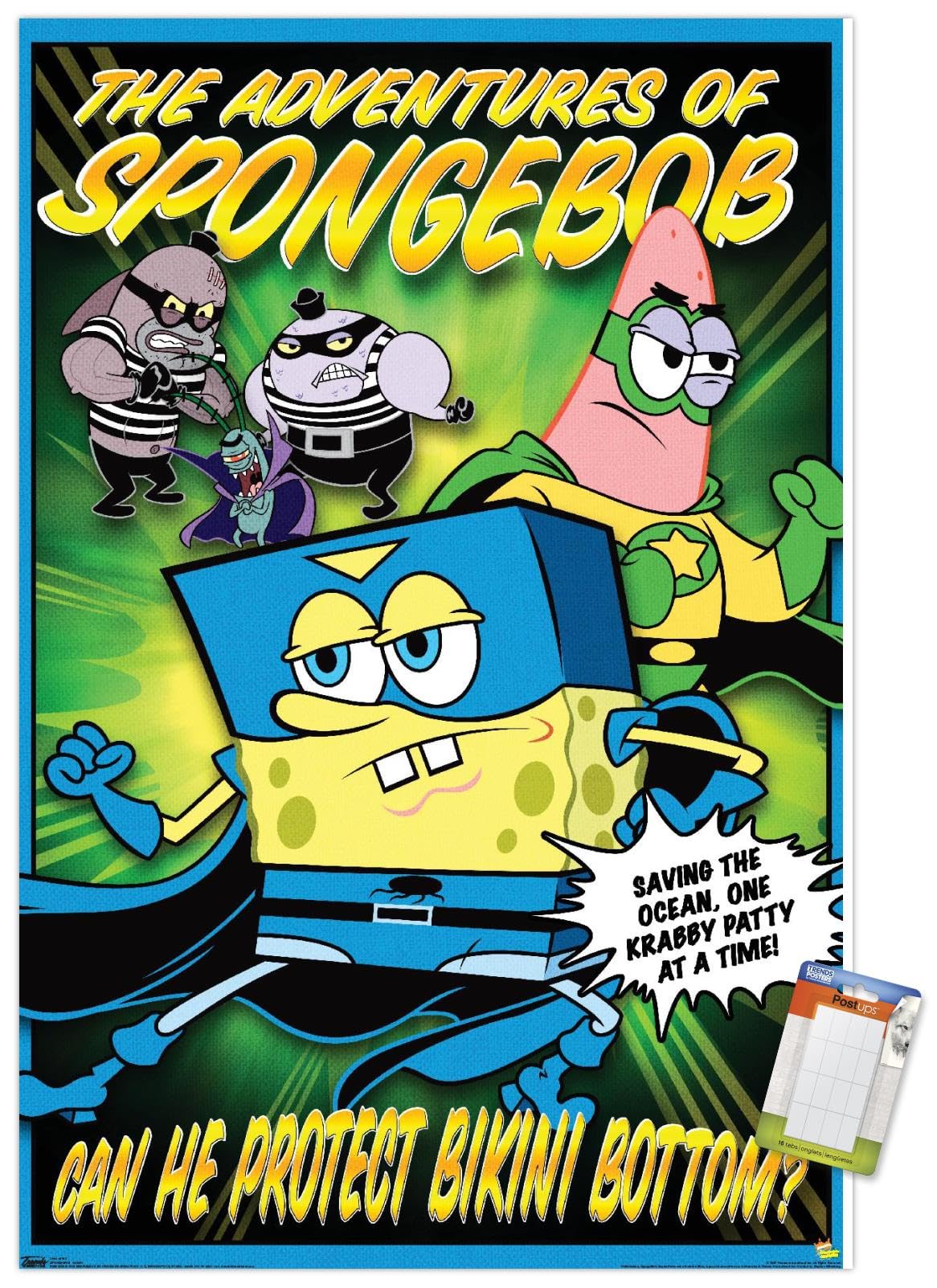 Trends International Nickelodeon SpongeBob SquarePants Funny Wall Poster - 14.725 x 22.375 Inches Premium Poster & Mount Bundle - Perfect for Kids' Room Decor, Game Room, or Office Wall Art