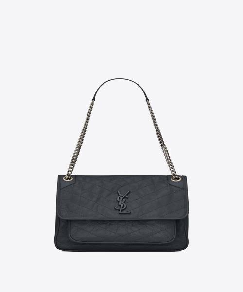 Saint Laurent Niki Large Leather Handbag - Vintage Black Crossbody Bag for Women | Perfect for Work, Travel & Evening Out