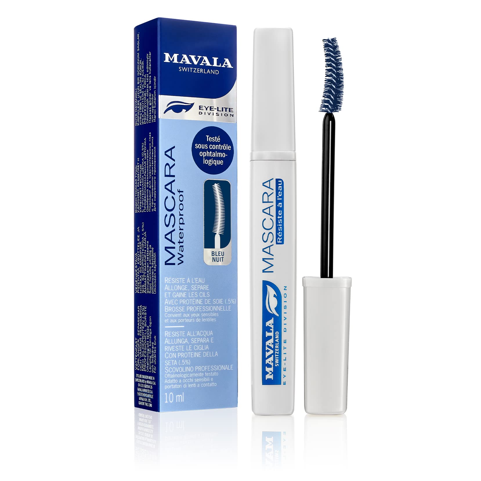 Mavala Treatment Midnight Blue Waterproof Mascara - Long-Lasting Volumizing & Lengthening for Sensitive Eyes | Perfect for Daytime Wear & Special Occasions