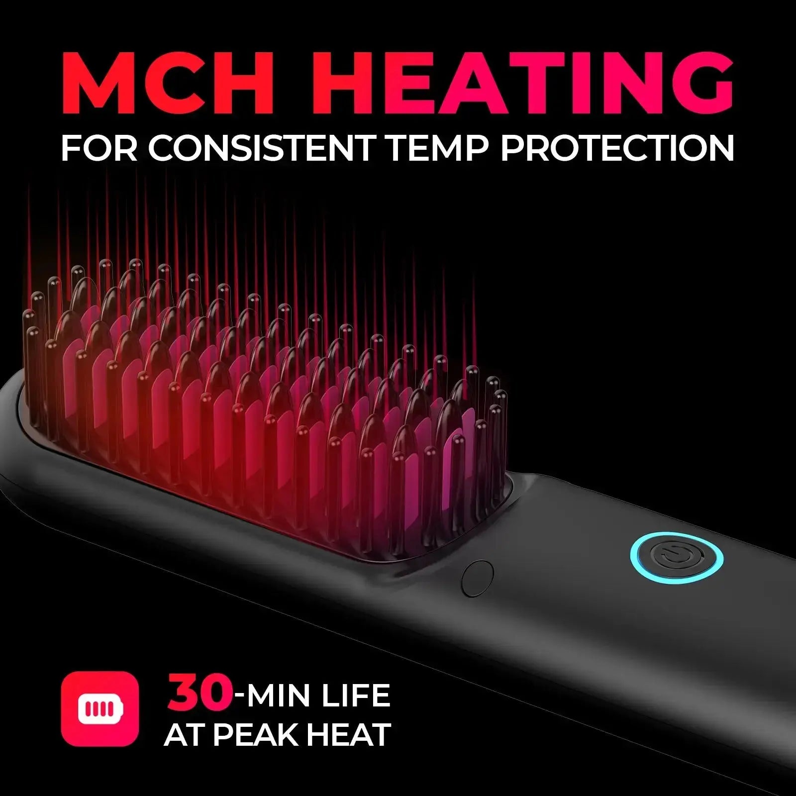 TYMO Portable Hair Straightener Brush - 2-in-1 Flat Iron & Styler for Smooth & Shiny Hair | Travel-Friendly, Fast Heating | Perfect for Home, Salon & On-The-Go Styling