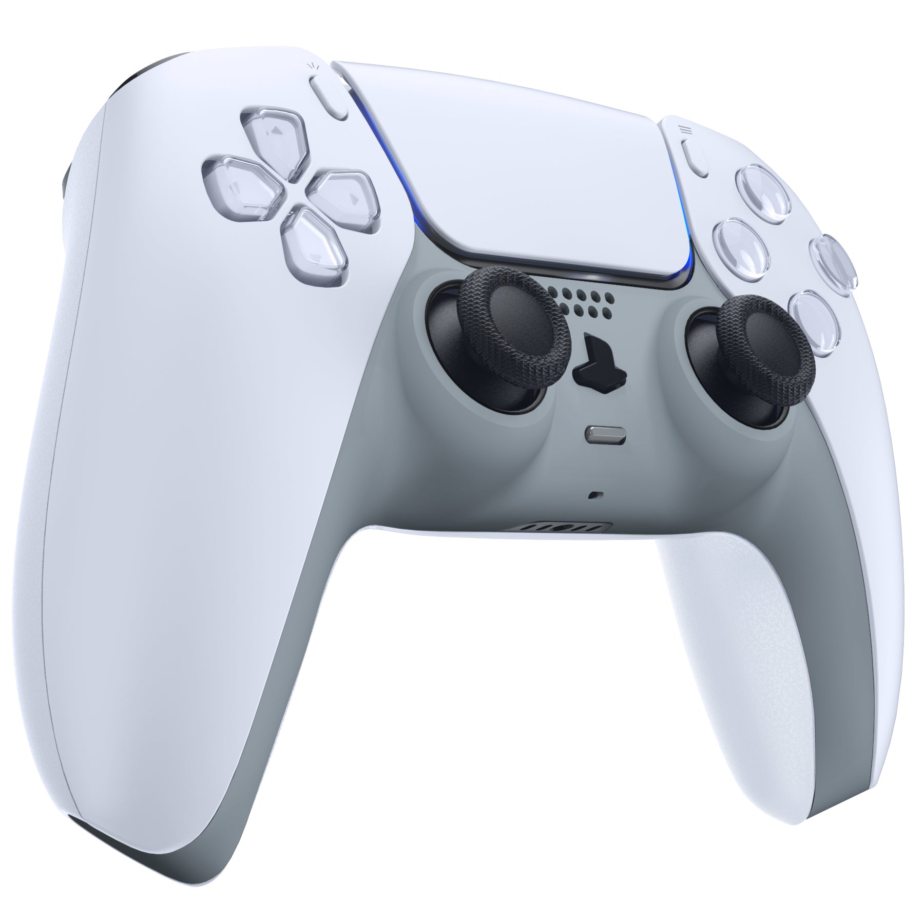 eXtremeRate PS5 Controller Shell Replacement - Custom Decorative Trim with Accent Rings for BDM-010/020/030/040/050 Models (New Hope Gray) | Gaming Accessories for Enhanced Controller Customization & Style