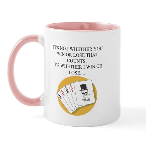 White/Pink Inside - Funny Poker Player Joke Mug