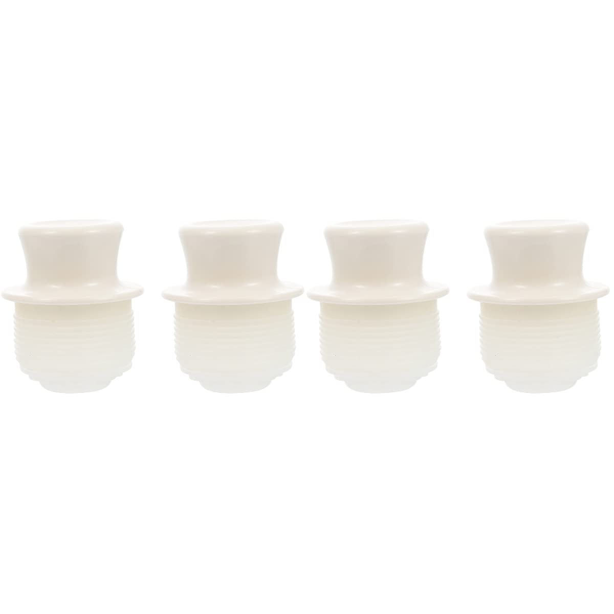 4-Pack Plastic Insulation Bottle Stoppers - Heat-Resistant Hot Water & Wine Bottle Sealers, Coffee Dispenser Caps - Perfect for Home, Kitchen, Travel & Camping (White)