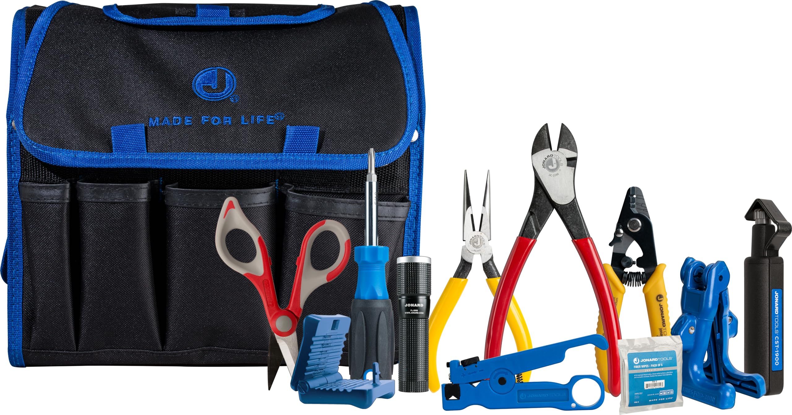 Jonard TK-120 Fiber Optic Kit - 12pc Cable Tools Set for Stripping & Cutting | Network Installation & Repair