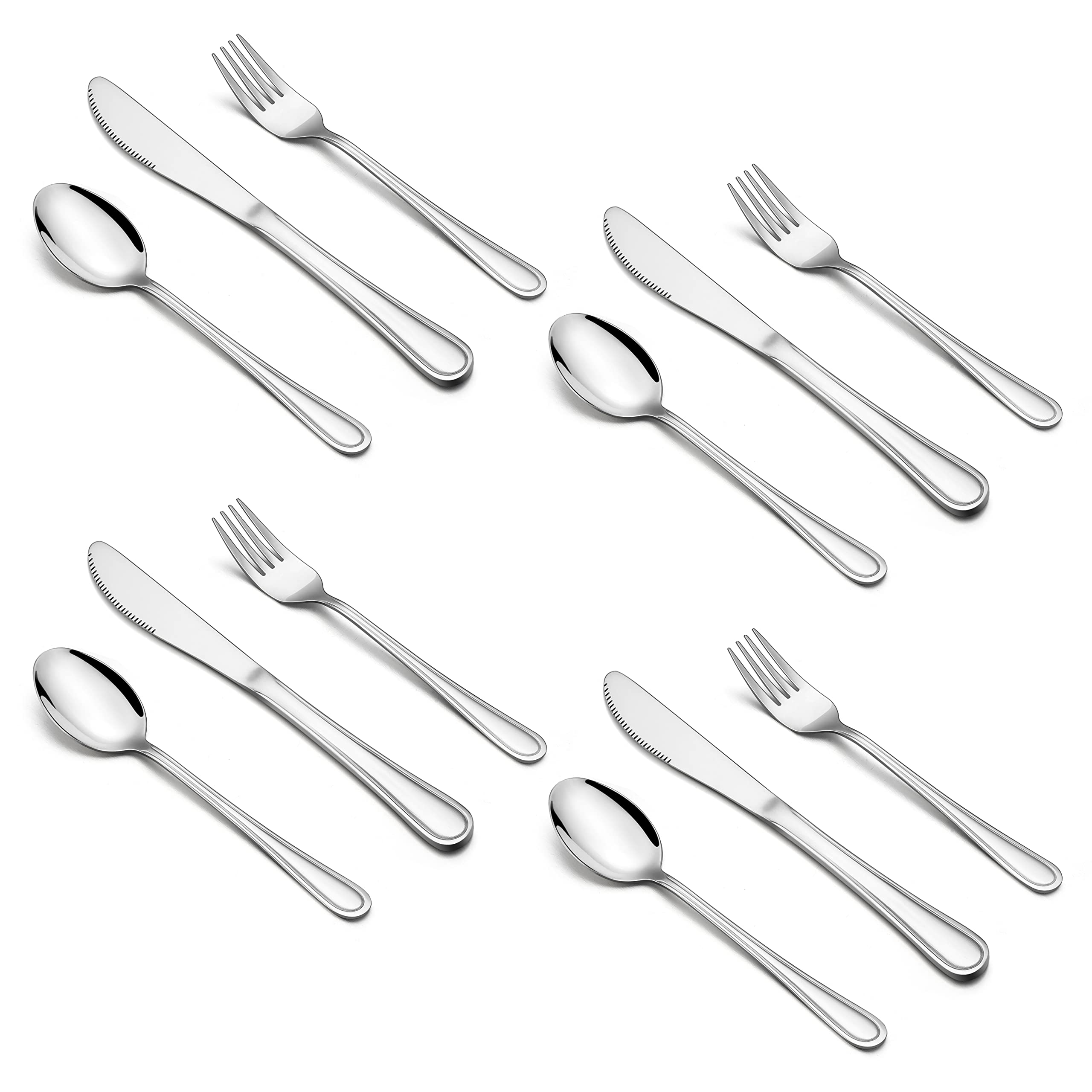HaWare 12-Piece Stainless Steel Kids Silverware Set - Toddler Utensils with 4 Spoons, 4 Forks & 4 Knives - Durable Preschooler Flatware for Home, School & Travel - Mirror Finished Safe Cutlery for Children's Meals, Snacks & Parties