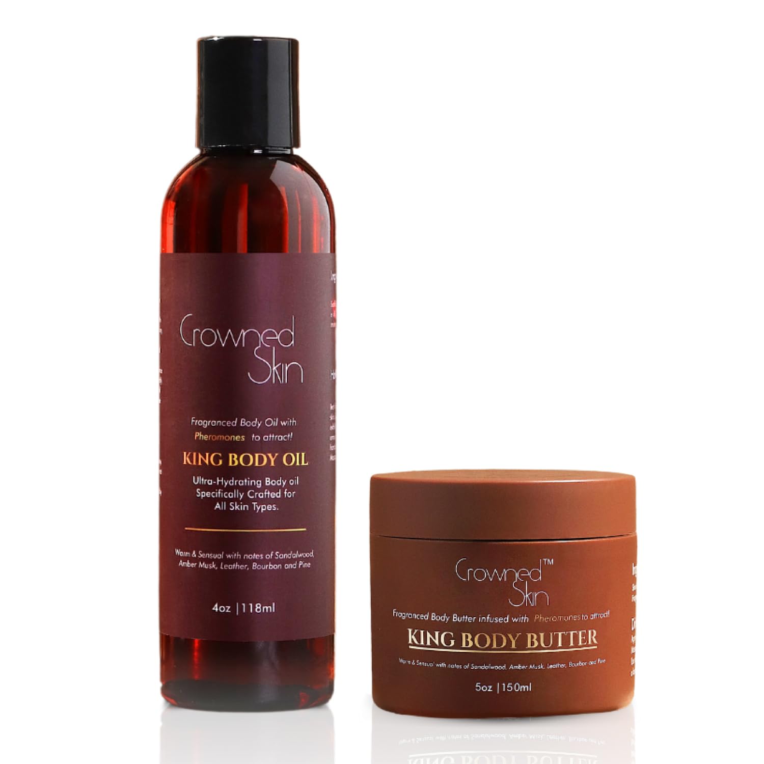 Premium King Cologne Body Butter & Body Oil Set - Warm Sandalwood & Leather Scent | Organic Shea & Mango Butter Moisturizer | Long-Lasting Fragrance for Men | Perfect for Date Night, Gifts & Daily Skincare Routine