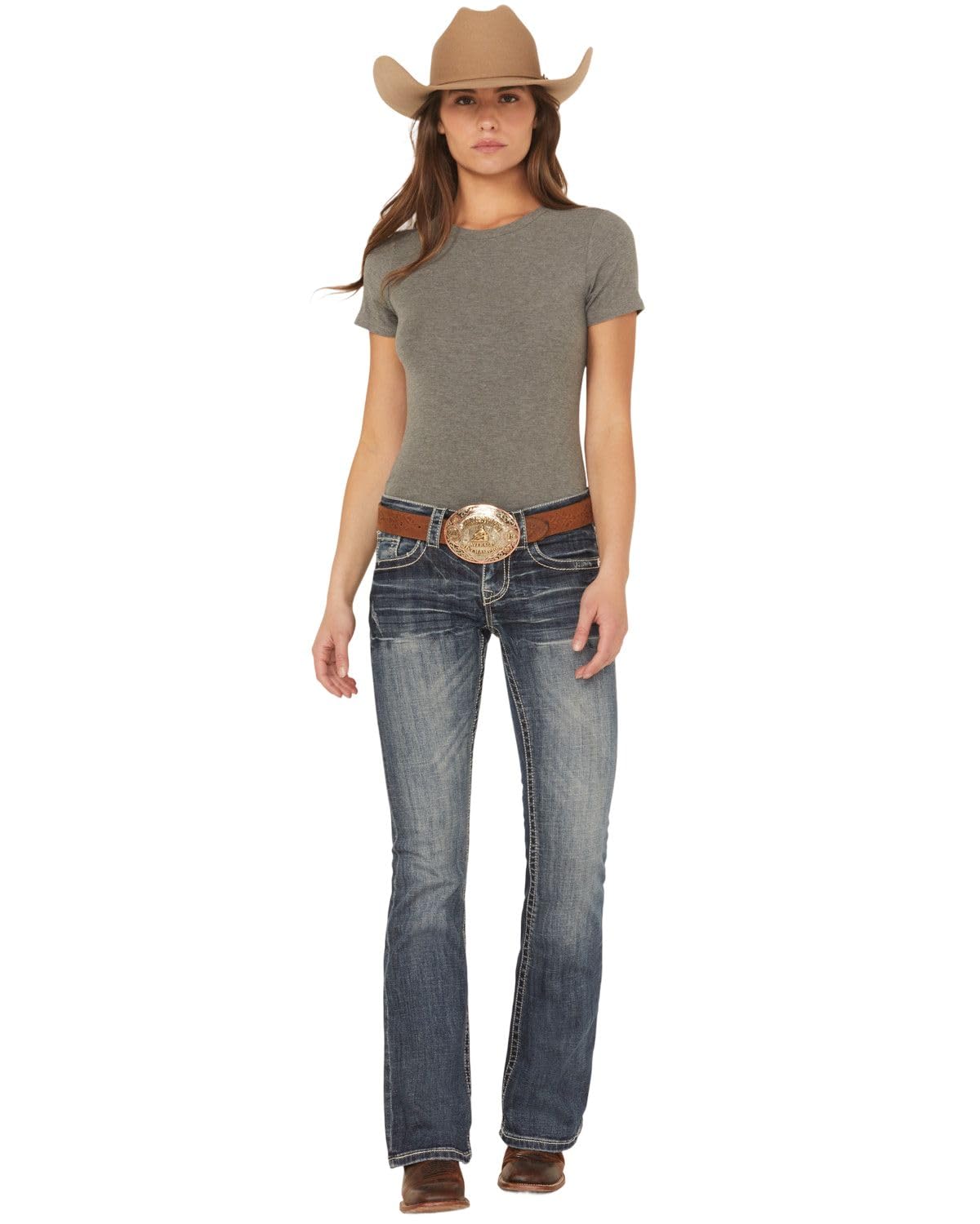 816 Fit High Waist Stretch Denim Jeans for Women with White 