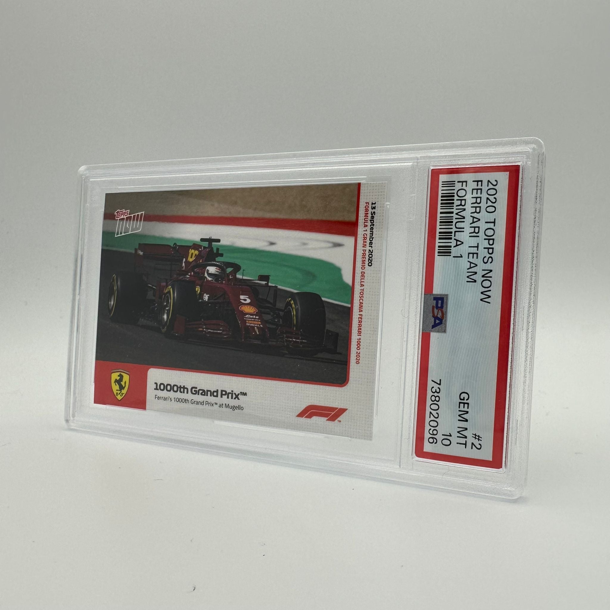 PSA 10 Graded 1000th Grand Prix Ferrari #2 Collectible Card - Perfect for Sports Memorabilia Enthusiasts & Racing Fans Display