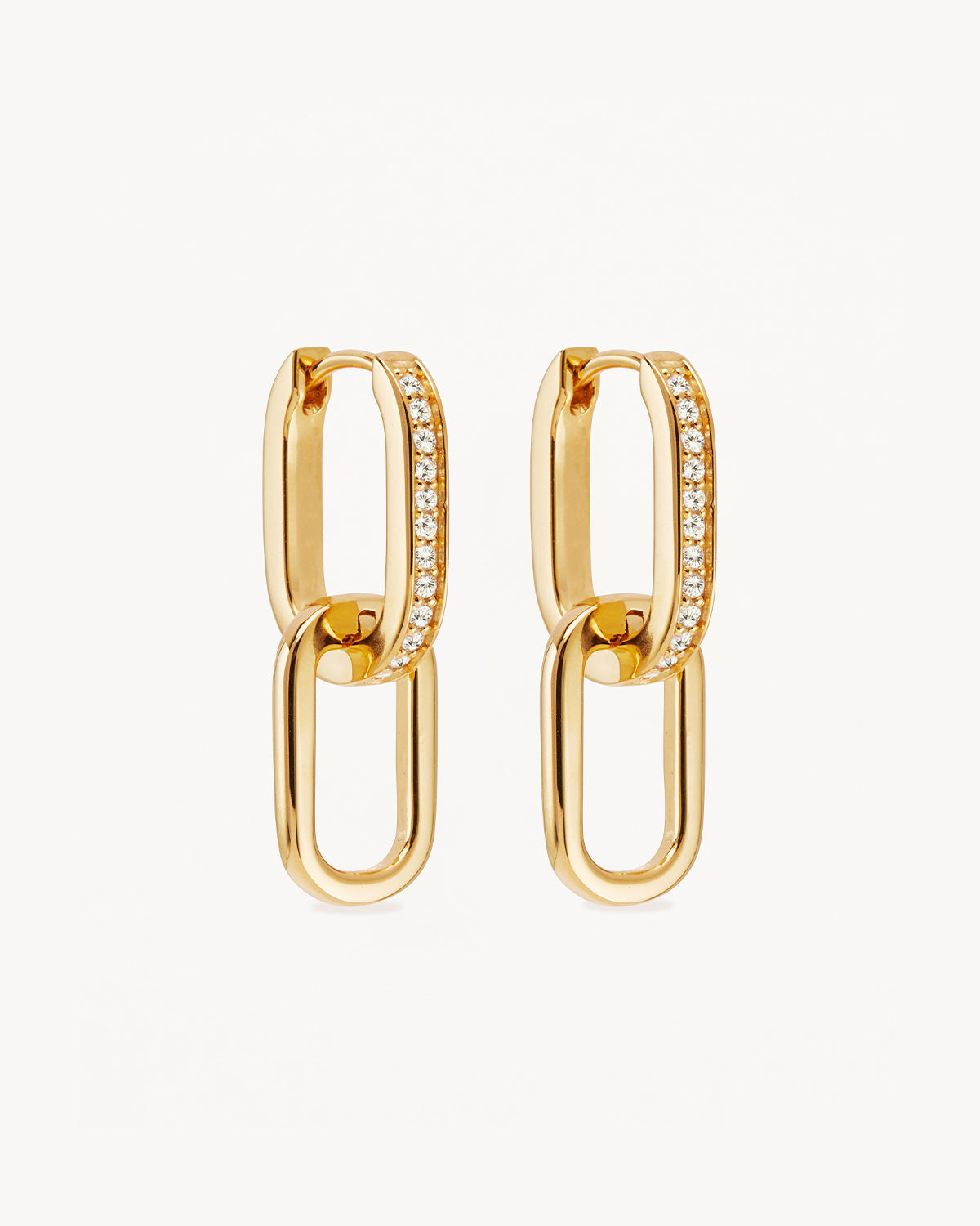 18K Gold Vermeil Connect Deeply Hoop Earrings for Women - Elegant Dangling Huggie Hoops for Everyday Wear & Special Occasions