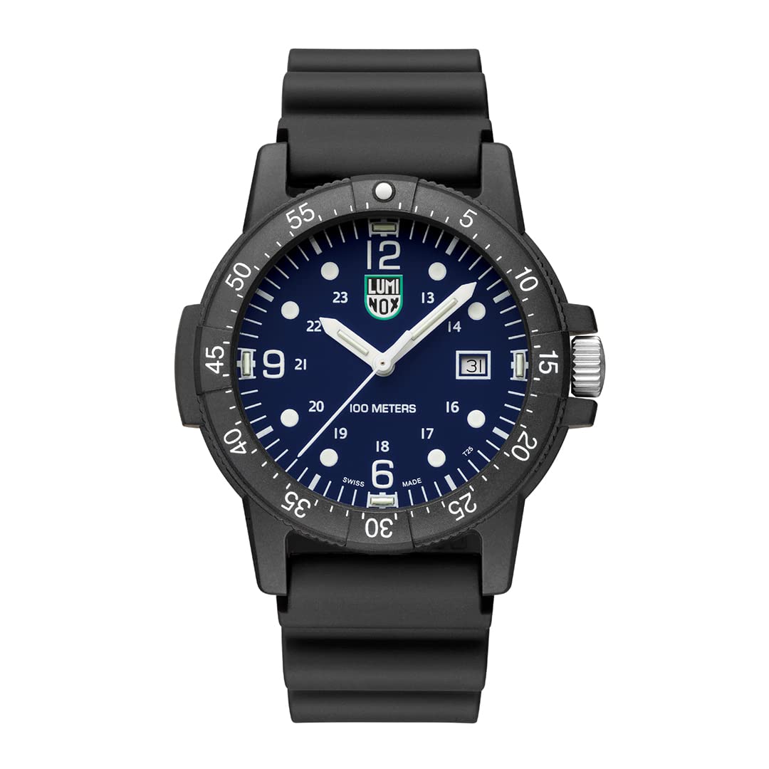 Luminox G Sea Bass Men's Military Watch 44mm - Swiss Made Diver's Watch with Date Function & 100m Water Resistance - Ideal for Outdoor Adventures, Diving, and Everyday Wear