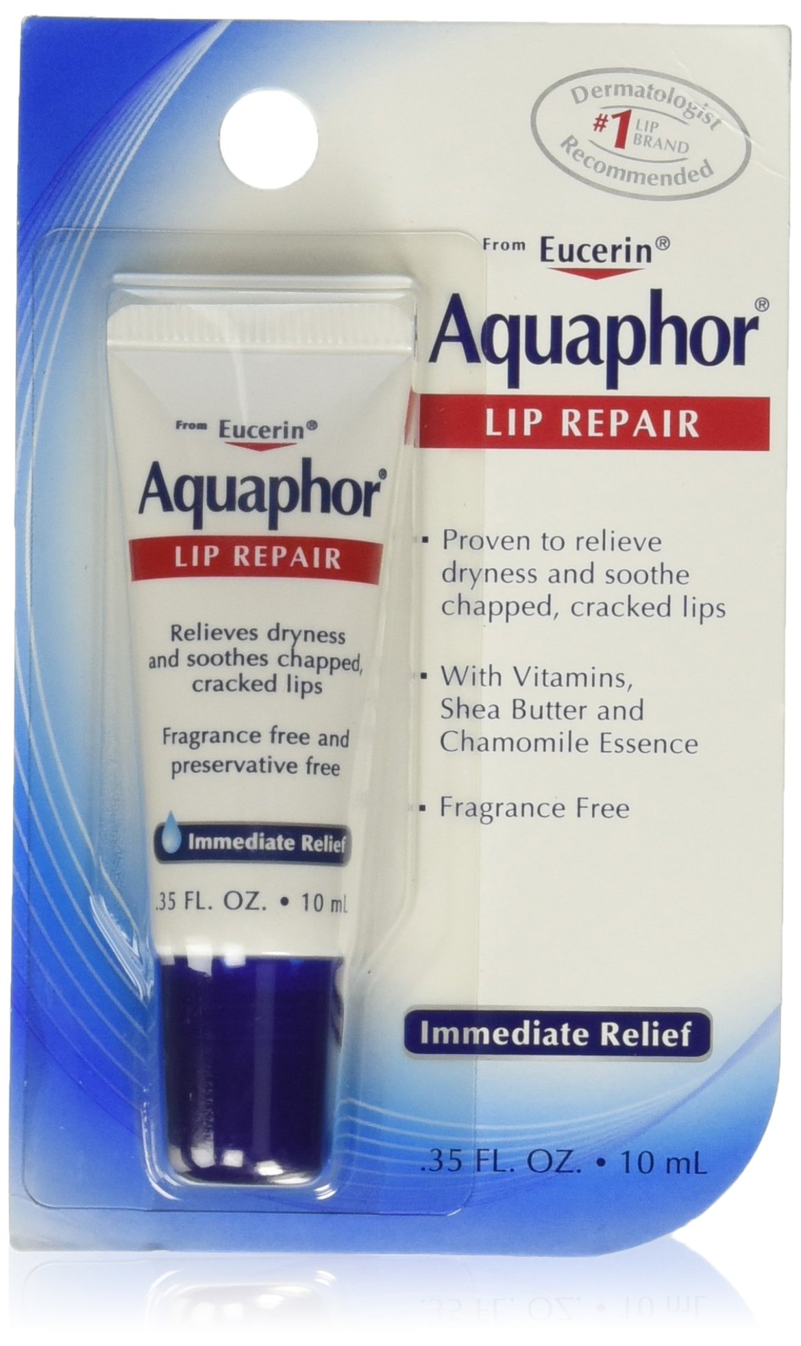 Aquaphor Lip Repair Balm - 0.35 Oz (6 Pack) | Long-Lasting Moisturizing Lip Treatment for Dry, Chapped Lips | Perfect for Winter, Travel & Daily Lip Care