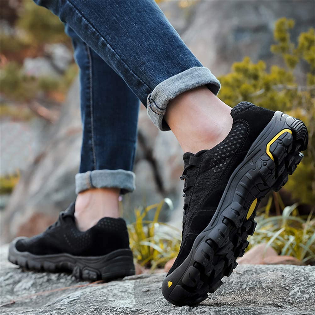 GEXECEUSS Men's Breathable Non-Slip Hiking Boots - Lightweight Low-Top Leather Sneakers for Trekking, Trail Walking & Outdoor Adventures - Perfect for Camping, Hiking and Daily Wear