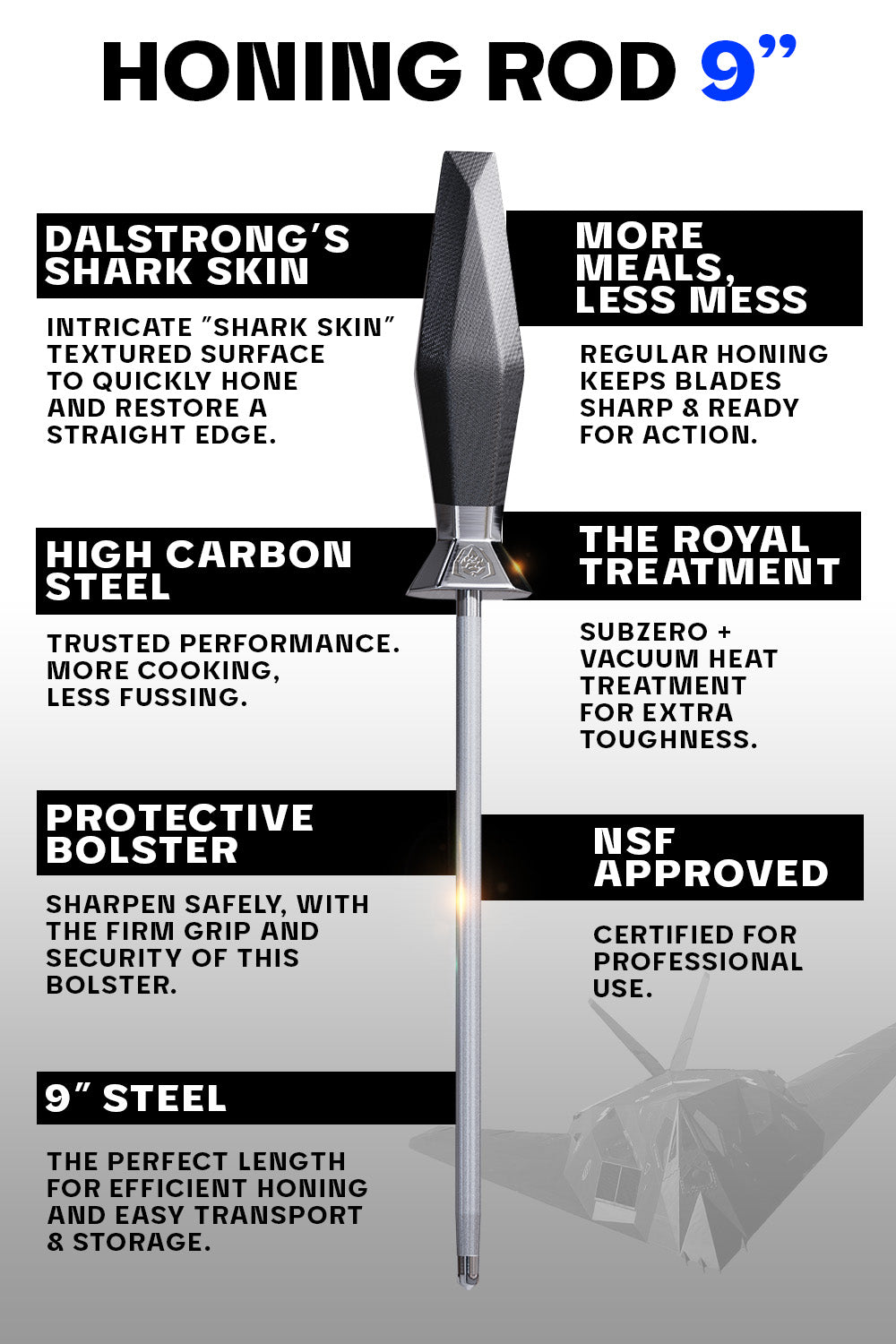 Premium Dalstrong Honing Steel 9