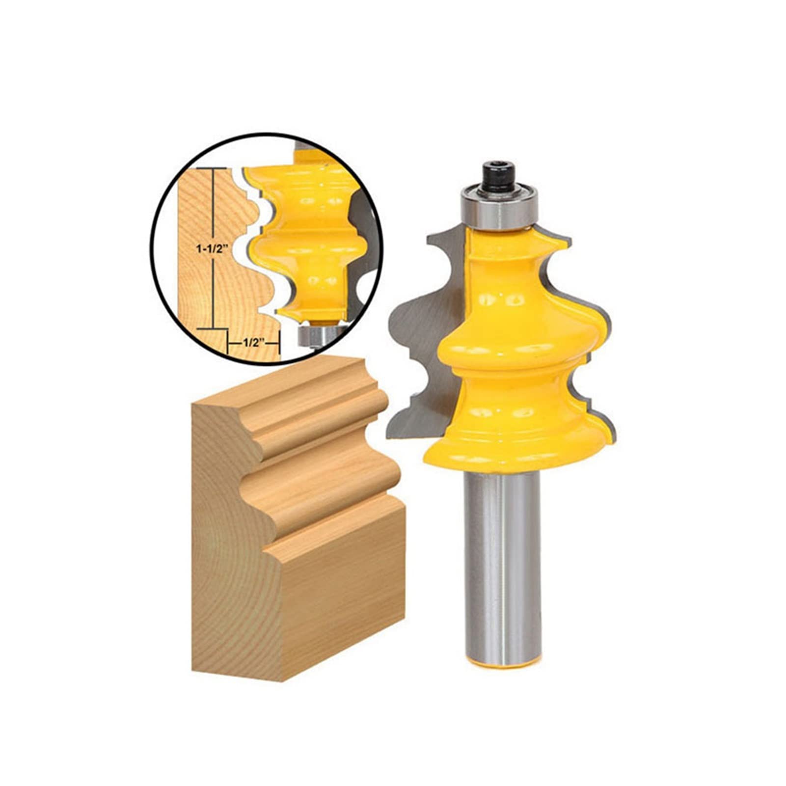 5Pcs 1/2 Inch Carbide Milling Cutter Set for Woodworking - Door Frame Lace Knife, Cabinet Carving Knife with Sharp Cutting Edge (5pcs) - Perfect for Door Carving, Cabinet Making & Wood Shaping Projects