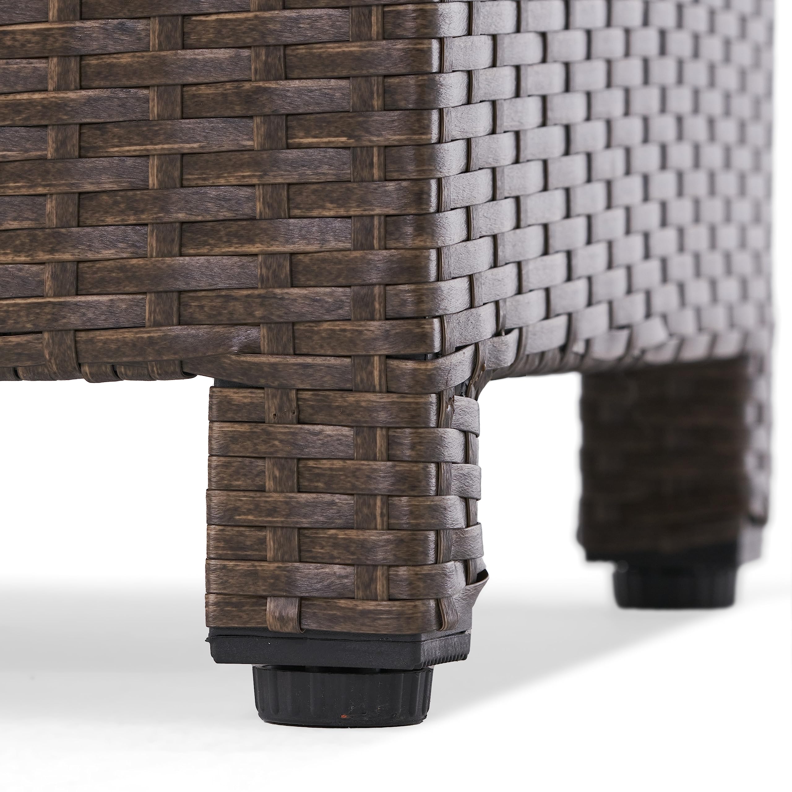 Christopher Knight Home Puerta Outdoor Wicker Side Table - Light Brown Rattan End Table for Patio, Porch, Garden & Poolside Decor
